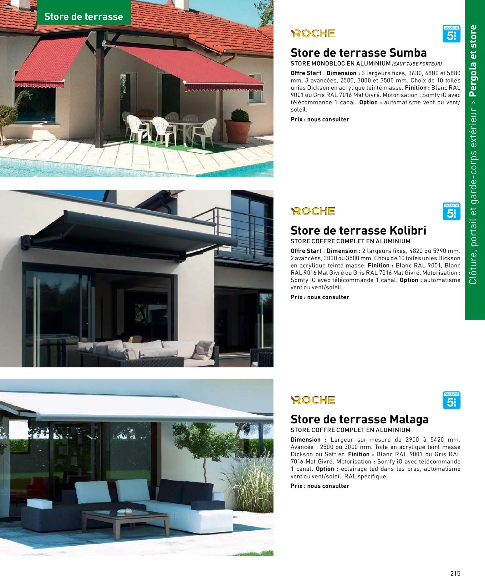 {H1} | Page: 215 | Produits: Portail, Store, Pergola, Télécommande