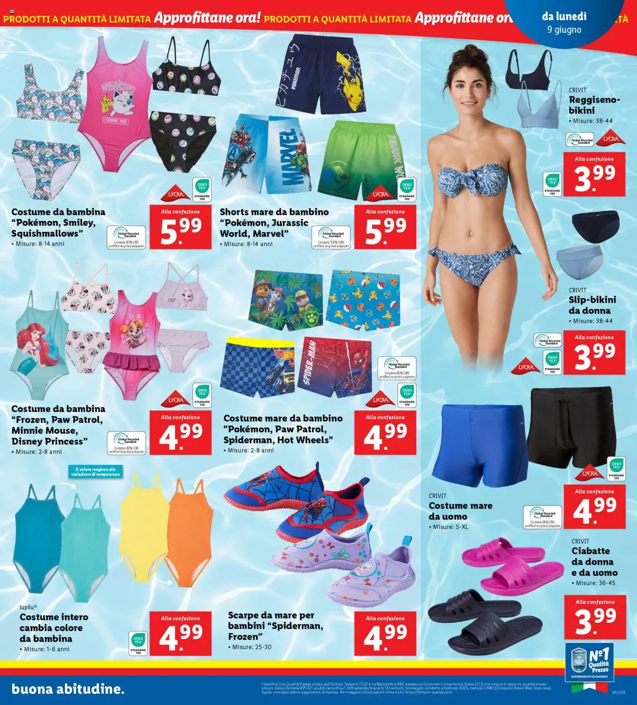Volantino Lidl del 09.06.2025 | Pagina: 27 | Prodotti: Reggiseno, Ciabatte, Bikini, Scarpe