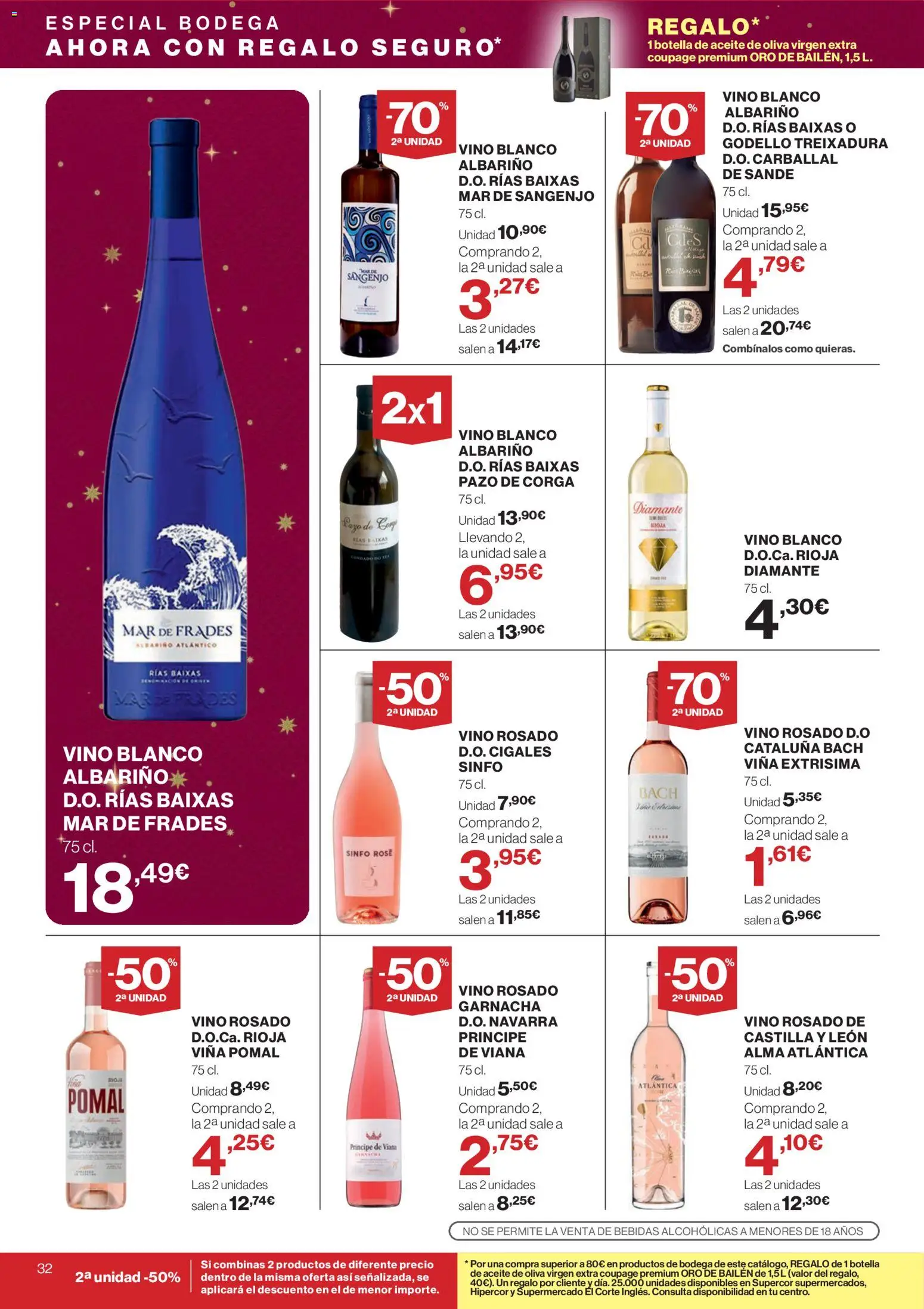 Supercor folleto │ válido desde el 18.12.2025 | Página: 32 | Productos: Vino rosado, Vino, Aceite de oliva, Aceite de oliva virgen extra