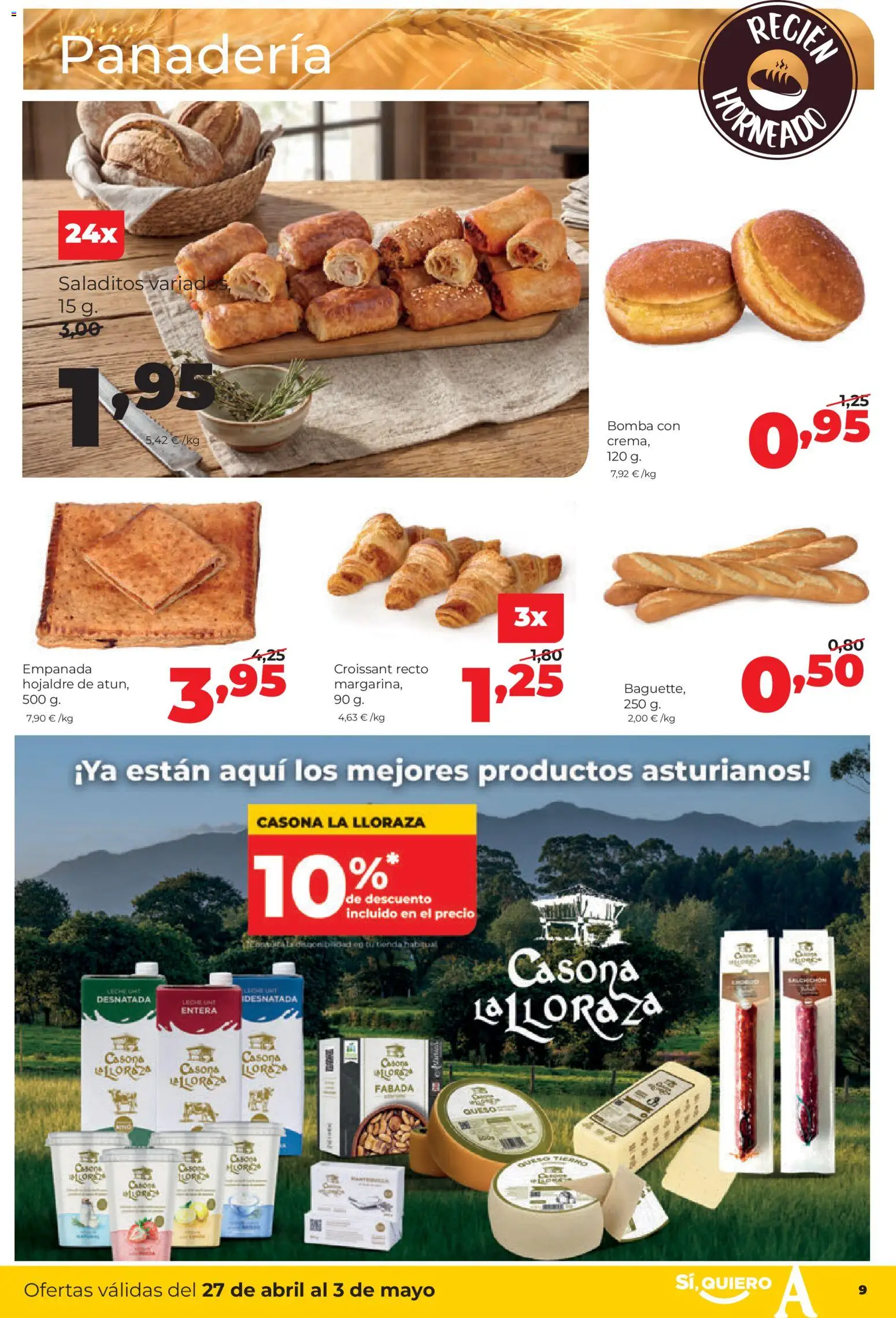 Alimerka folleto Castilla y León │ válido desde el 27.04.2026 | Página: 9 | Productos: Croissant, Panadería