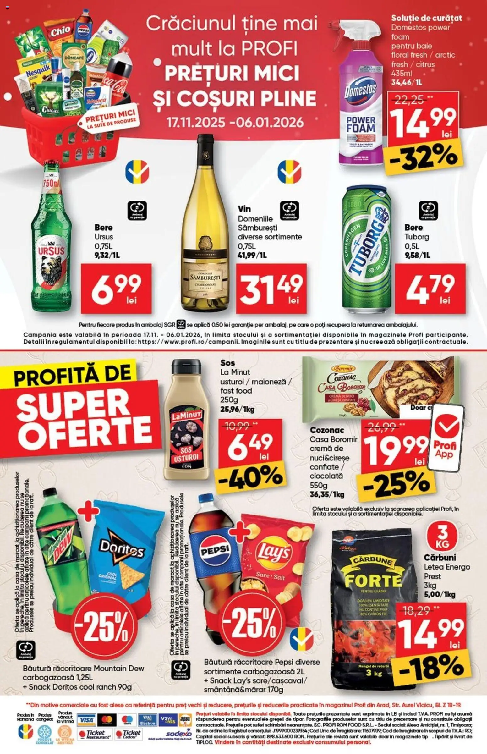 Noul catalog Profi – valabil de la 26.11.2025 | Pagină: 23 | Produse: Mici, Cremă, Bere, Maioneză