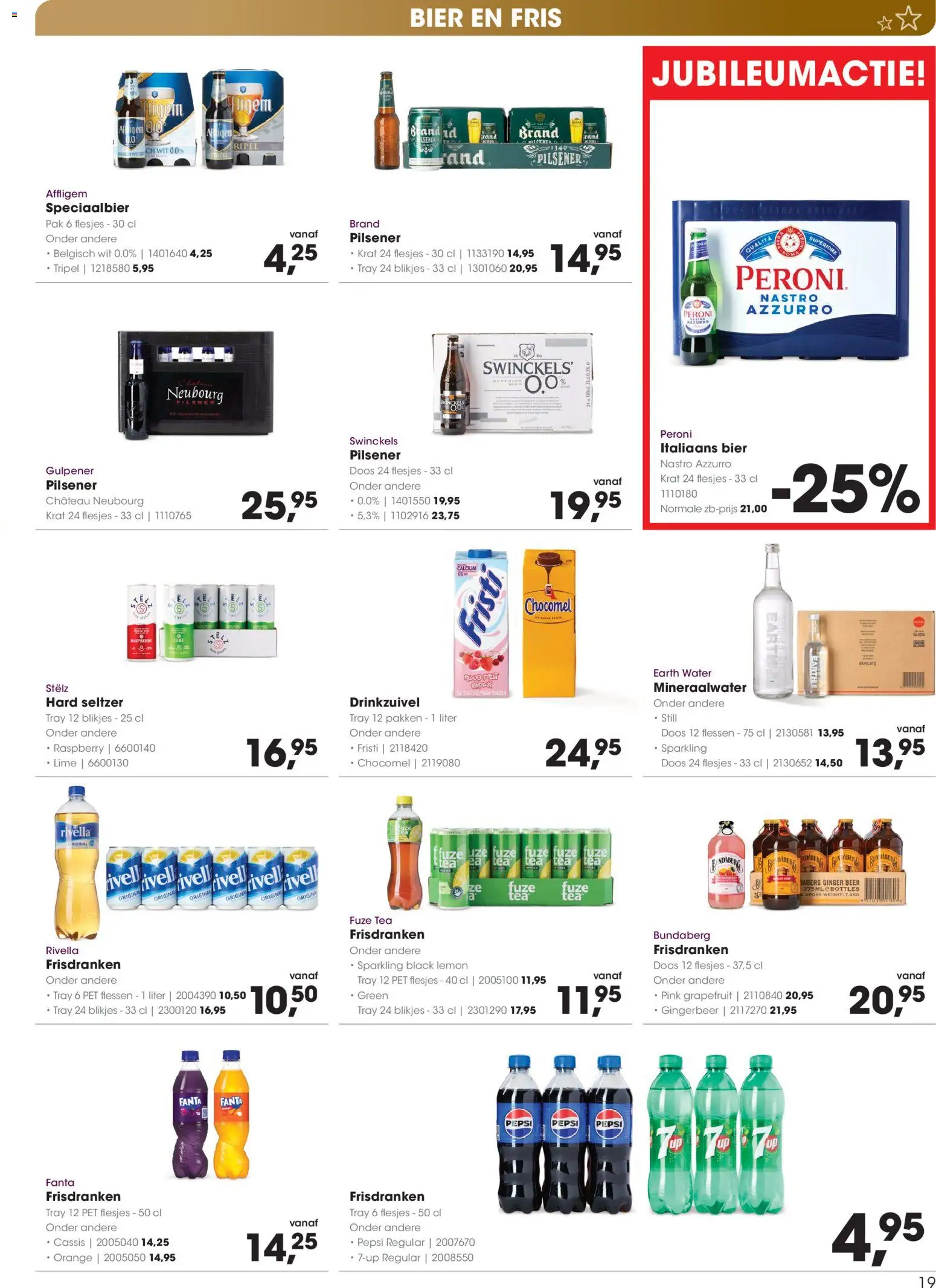 {H1} | Pagina: 19 | Producten: Grapefruit, Bier, 7up, Mineraalwater