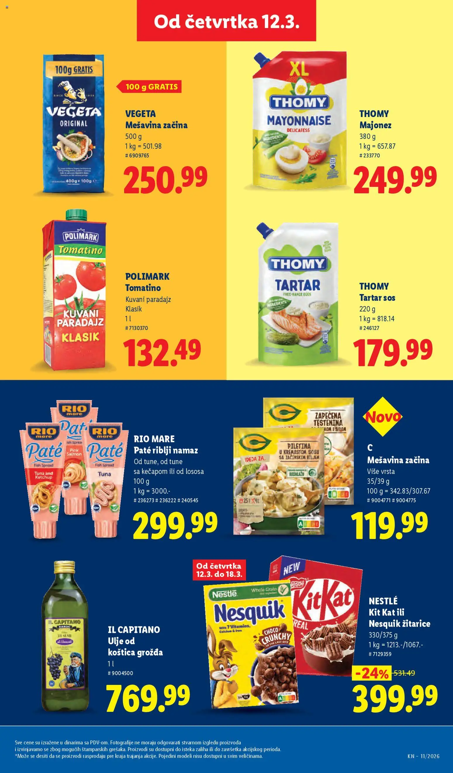 Lidl katalog - važi od 12.03.2026 | Strana: 27 | Proizvode: Testenina, Rio mare, Piletina, Paradajz