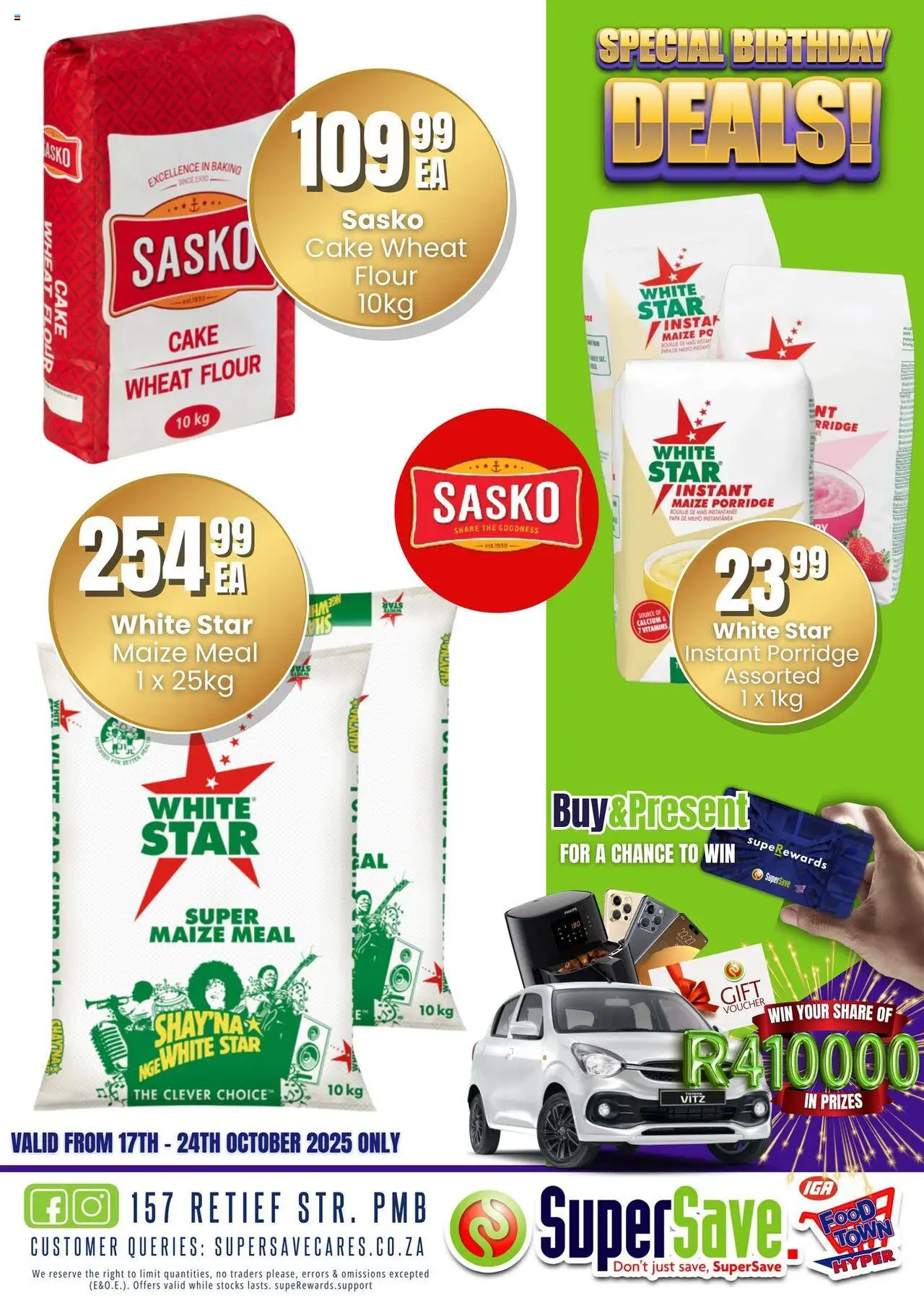 New Super Save catalogue – valid from 17.10.2025 | Page: 20 | Products: Cake, Flour, Maize meal, Vitamins