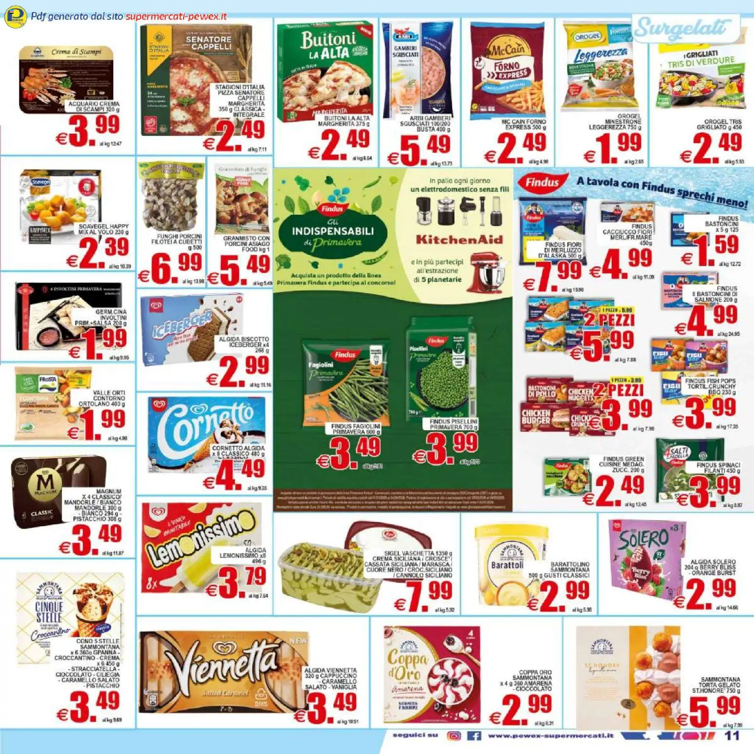 Volantino Pewex del 29.04.2026 | Pagina: 11 | Prodotti: Pollo, Salmone, Verdure, Amarena