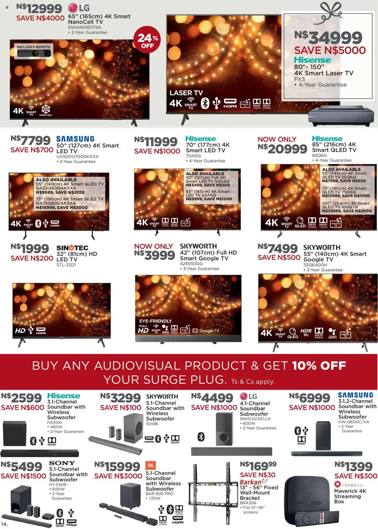 New House and Home catalogue – valid from 20.10.2025 | Page: 14 | Products: Audio, TV, Soundbar, Remote