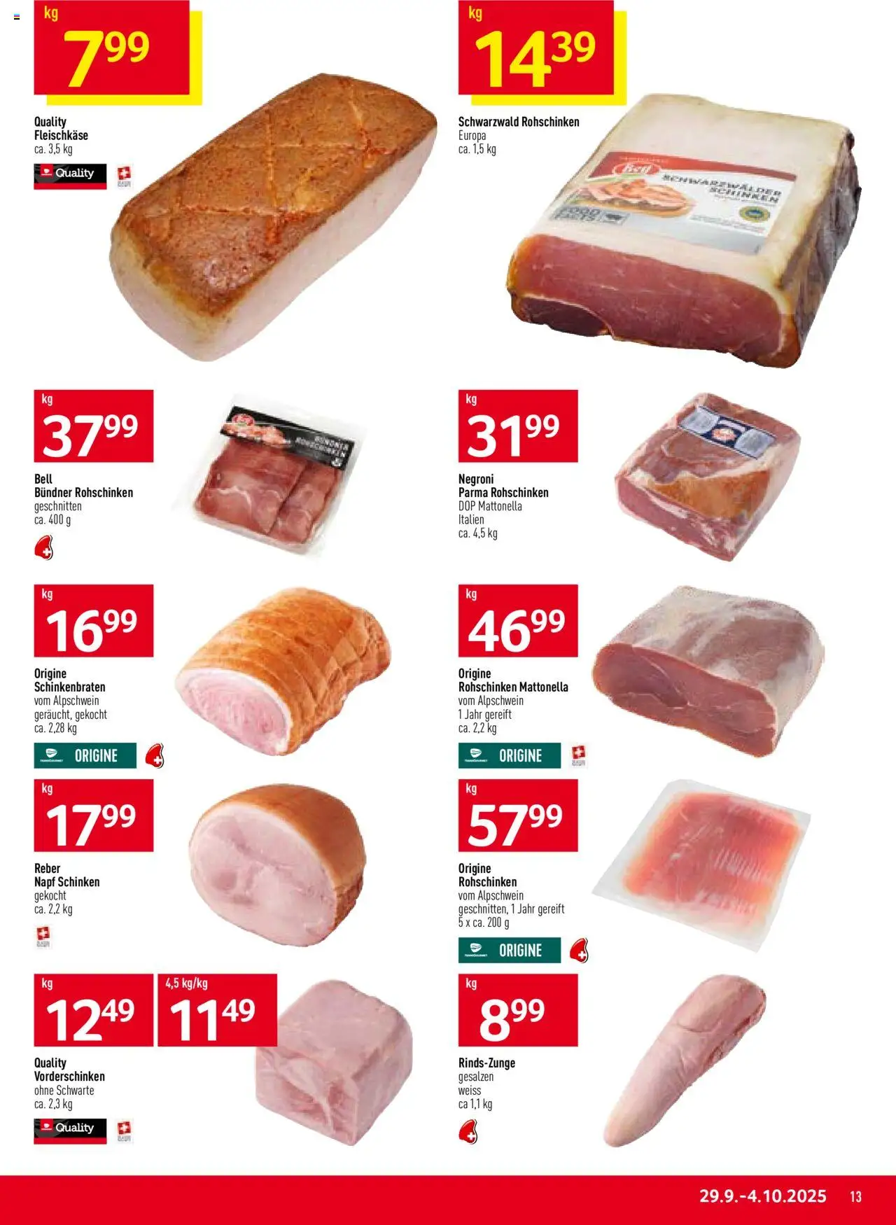 Prodega Aktionen – gültig ab 29.09.2025 | Seite: 13 | Produkte: Schinken