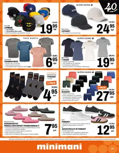 Minimani-mainoslehti voimassa 25.03.2026 alkaen | Sivu: 15 | Tuotteet: Paita, Bokserit, Sandaalit