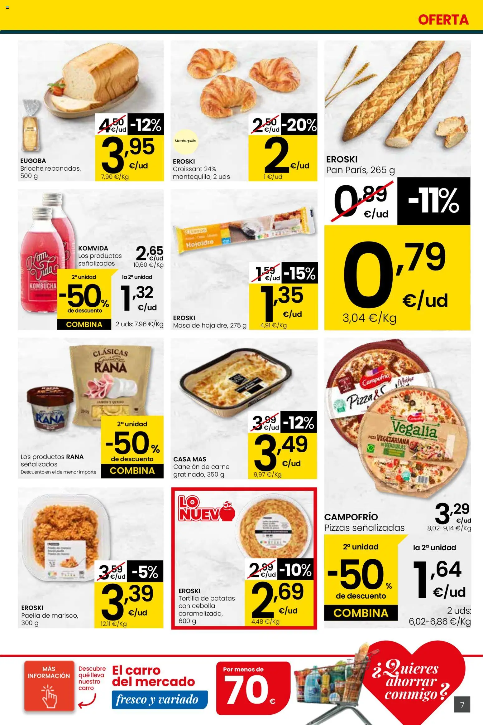 Eroski - Quieres ahorrar conmigo │ válido desde el 26.03.2026 | Página: 7 | Productos: Pan, Pizza, Παγωμένο τσάι, Συσκευή ροής