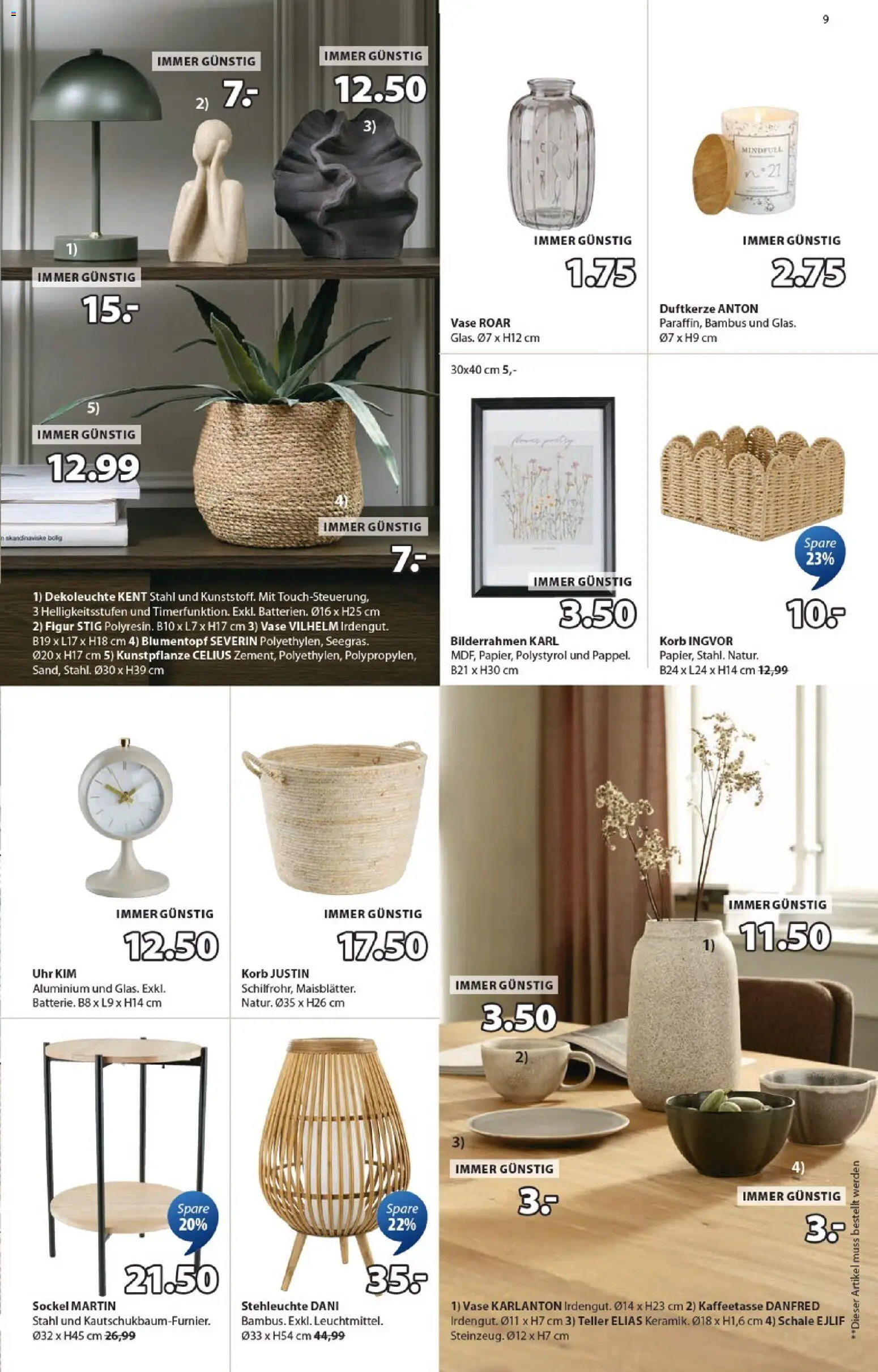 JYSK Prospekt aktuell gültig ab 04.03.2026 | Seite: 9 | Produkte: Uhr, Korb, Blumentopf, Vase
