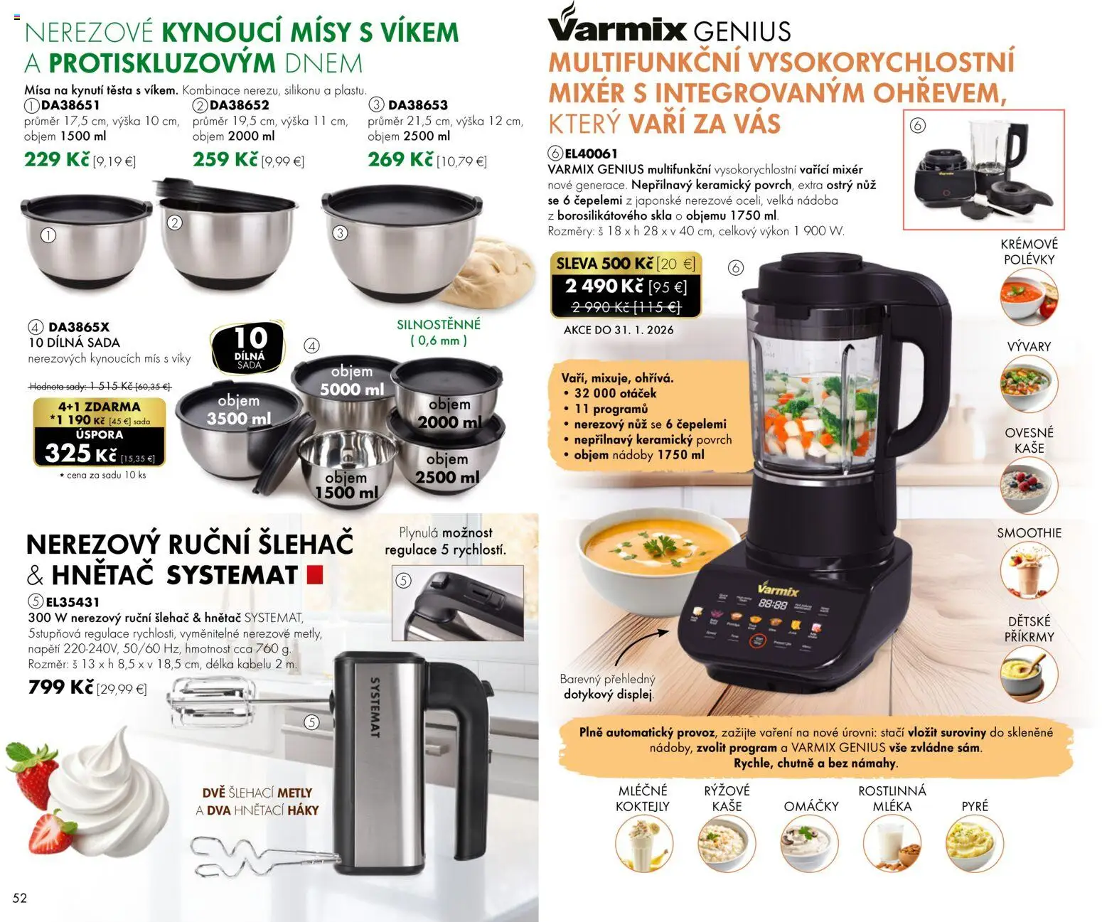 Nové Dedra akcie – leták je platný od 01.01.2026 | Strana: 52 | Produkty: Mixér
