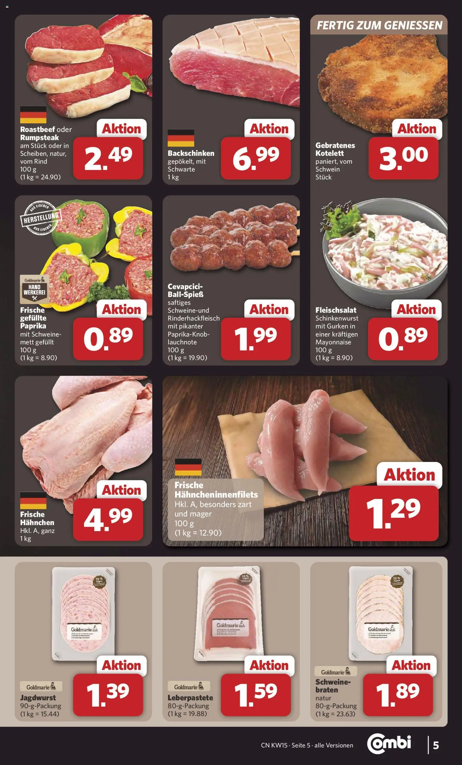 Combi Prospekt 	 – gültig ab 07.04.2026 | Seite: 5 | Produkte: Hahnchen, Cevapcici, Paprika, Gurken