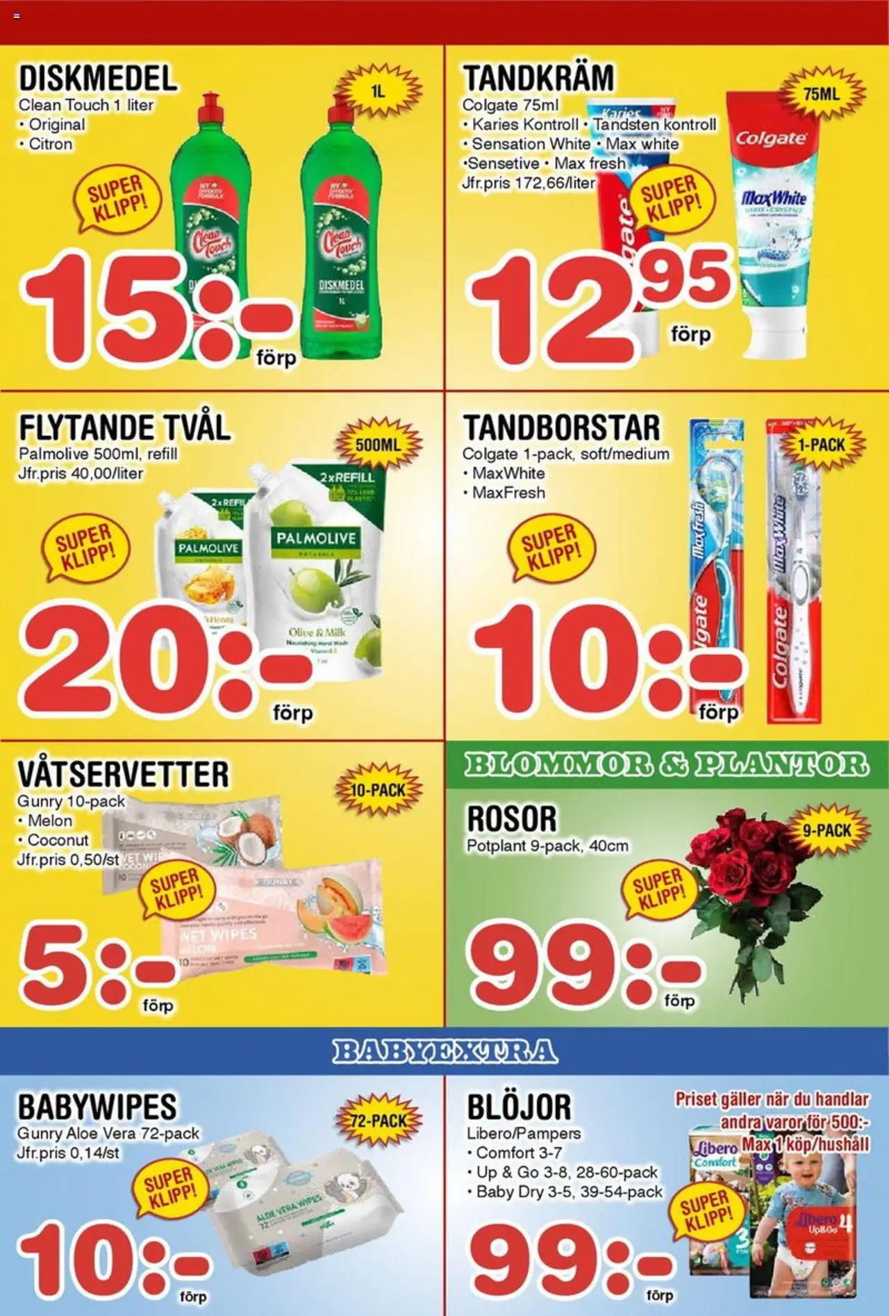 Nya Pulsen reklamblad aktuell från 04.08.2025 | Sida: 14 | Produkter: Tvål, Tandkräm, Galler, Citron