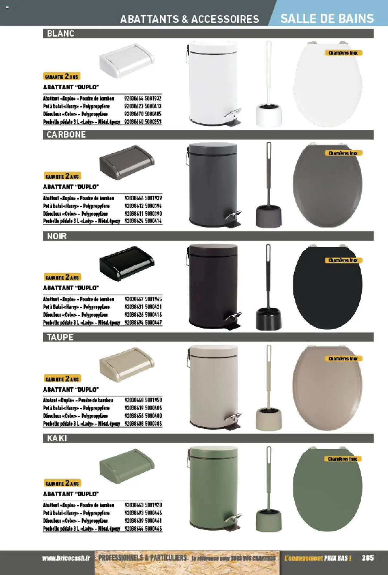 {H1} | Page: 285 | Produits: Poubelle, Poudre, Kaki, Balai