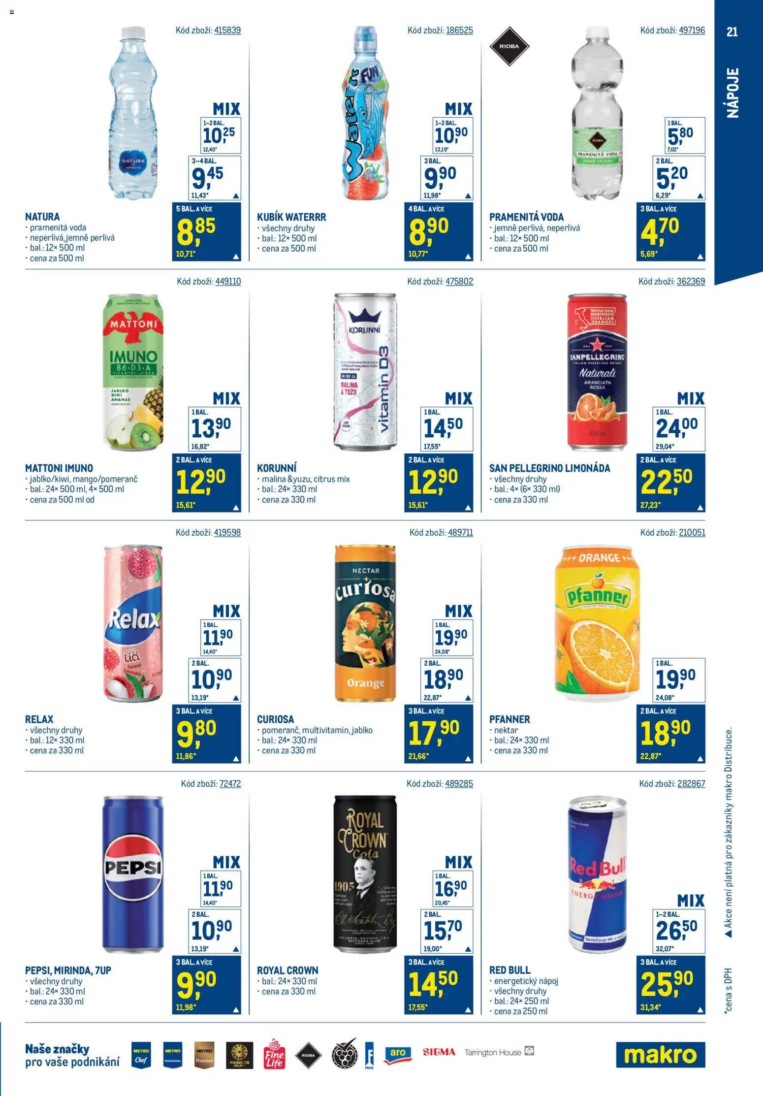 Makro leták - Street Food od 05.11.2025 | Strana: 21 | Produkty: Mattoni, Kiwi, Royal Crown Cola, Kubík Waterrr