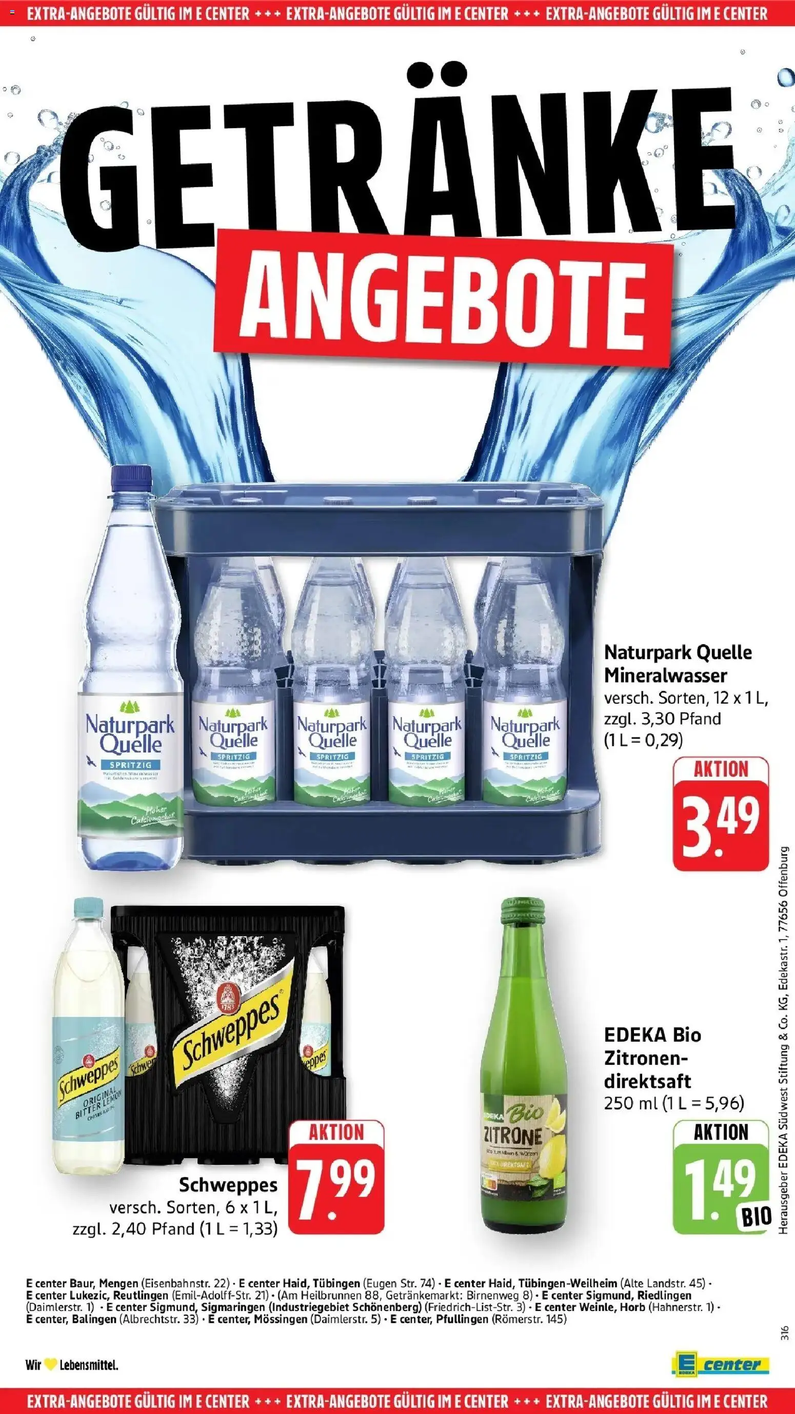 Edeka prospekt Mengen	 – gültig ab 19.04.2026 | Seite: 59 | Produkte: Schweppes, Mineralwasser, Zitrone, Zitronen