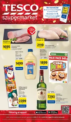 Tesco Szupermarket - Akciós újság  - amely érvényes a következő dátumtól: 13.11.2025