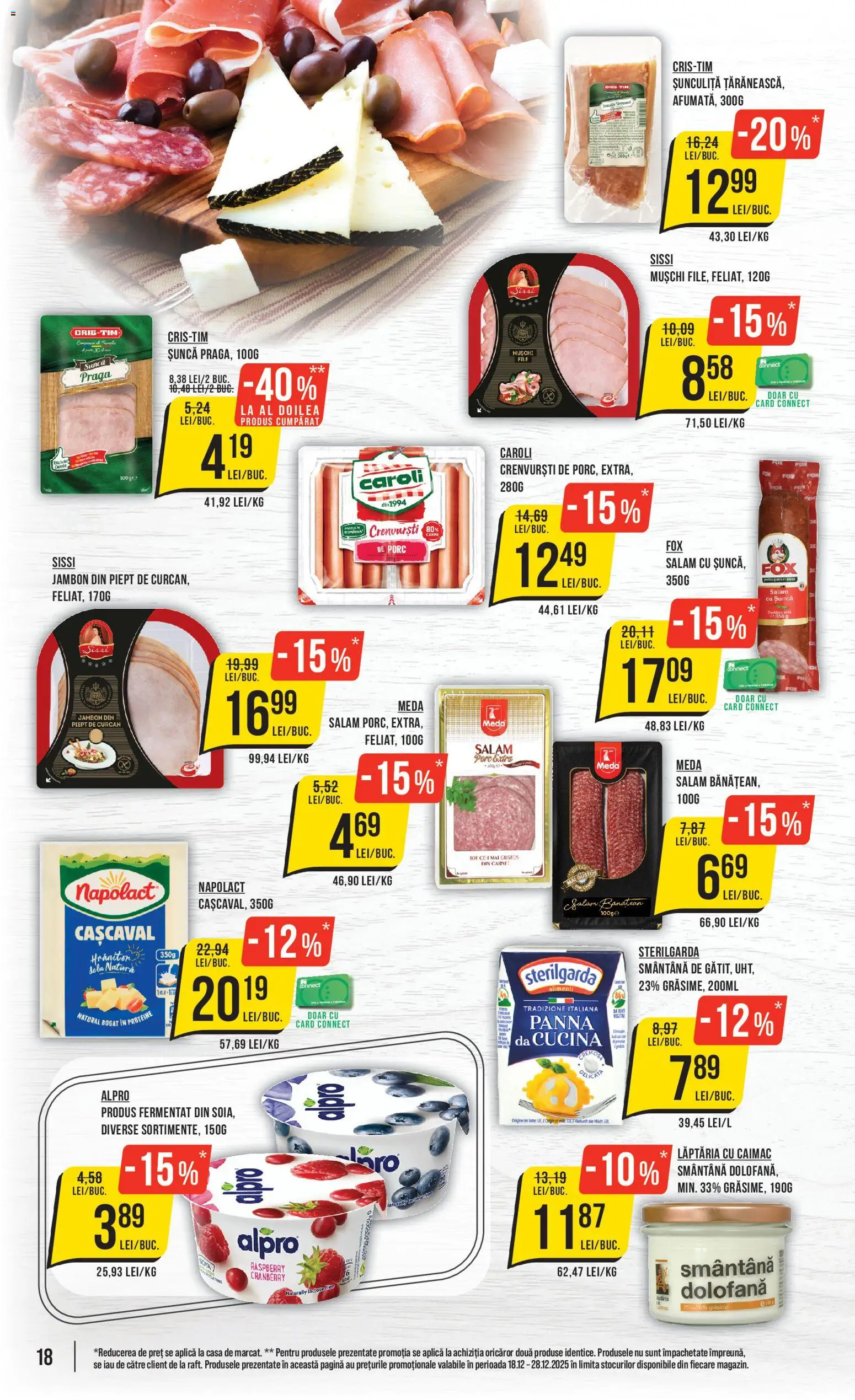 Noul catalog Mega Image – valabil de la 18.12.2025 | Pagină: 18 | Produse: Cașcaval, Crenvurști, Salam, Smântână