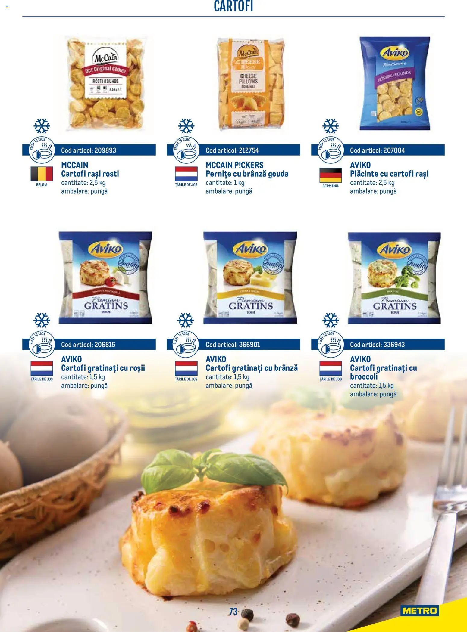Noul catalog Metro – valabil de la 21.04.2026 | Pagină: 73 | Produse: Pungă, Roșii, Cartofi, Gouda
