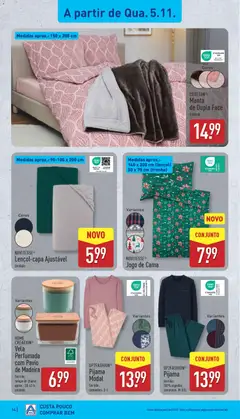 Pré-visualização Aldi folheto válido de 03.11.2025 | Página: 14 | Produtos: Fronha, Jogo de cama, Cama, Lençol