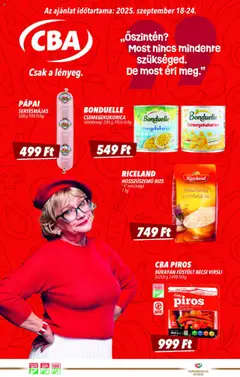 CBA Akciós újság - amely érvényes a következő dátumtól: 18.09.2025
