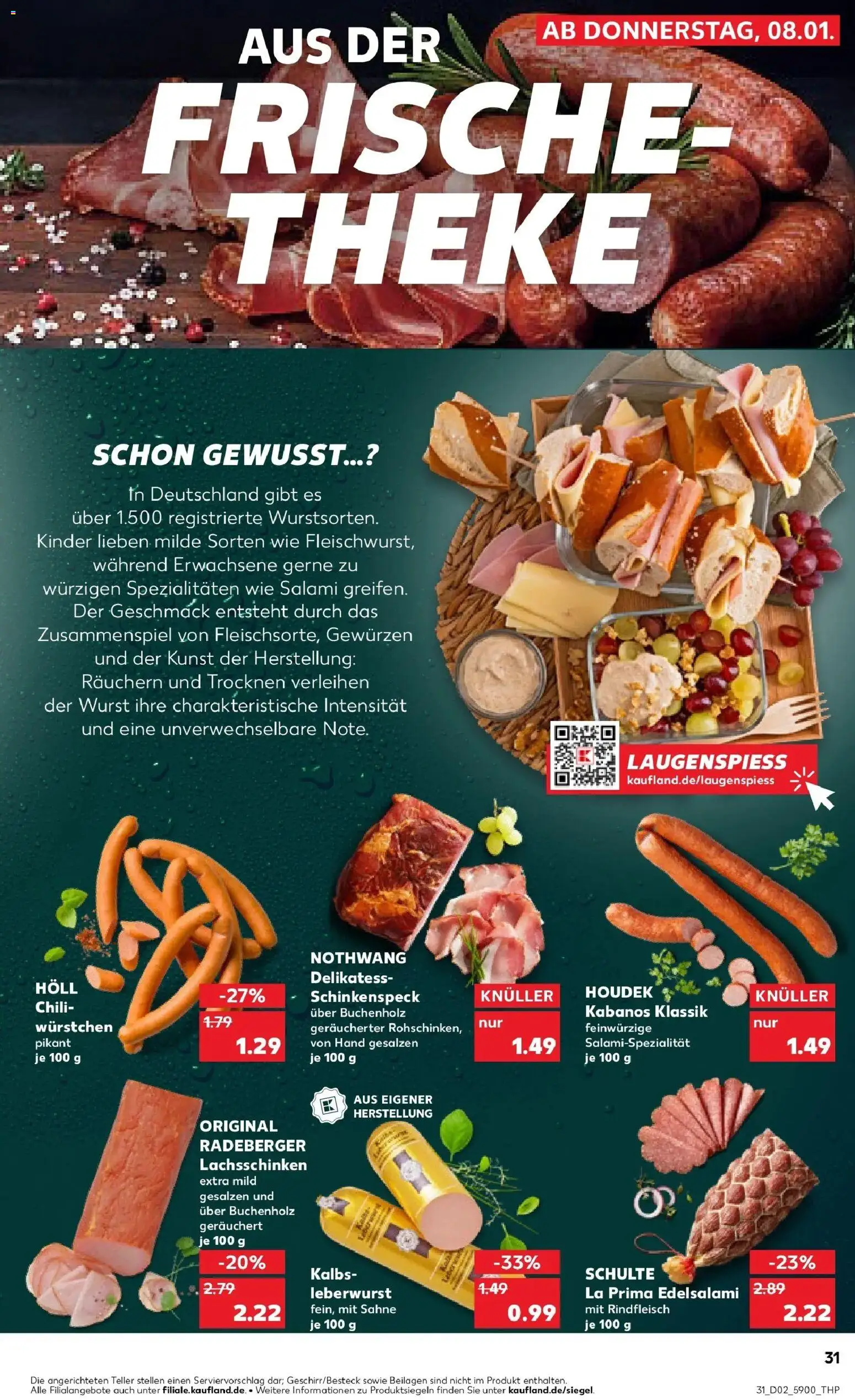 Kaufland prospekt Eilenburg	 – gültig ab 11.01.2026 | Seite: 31 | Produkte: Theke, Chili, Salami, Rindfleisch