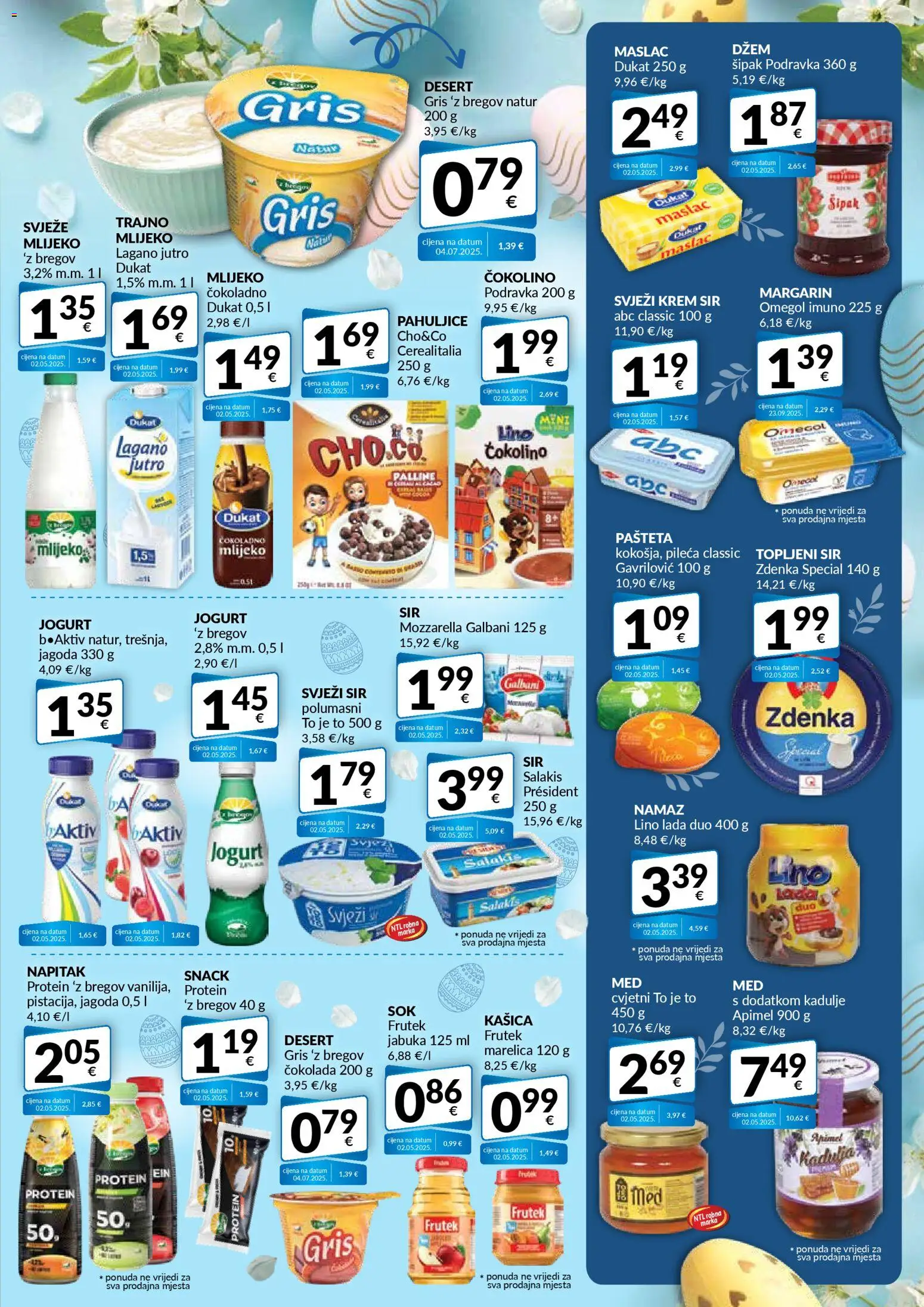 Bakmaz katalog | vrijedi od 01.04.2026 | Stranica: 5 | Proizvodi: Mozzarella, Sir, Čokolada, Namaz