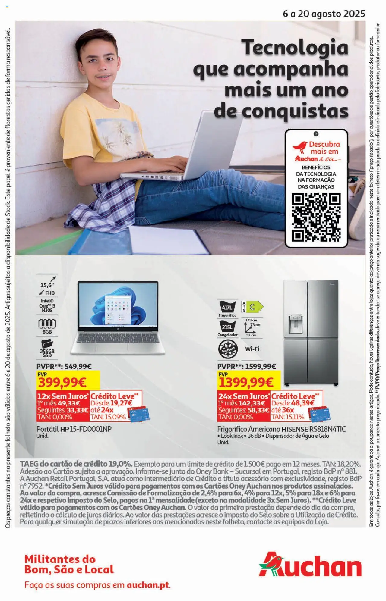 Auchan - Regresso às Aulas │ válido de 06.08.2025 | Página: 32 | Produtos: Agua, Faca, Frigorífico, Congelador