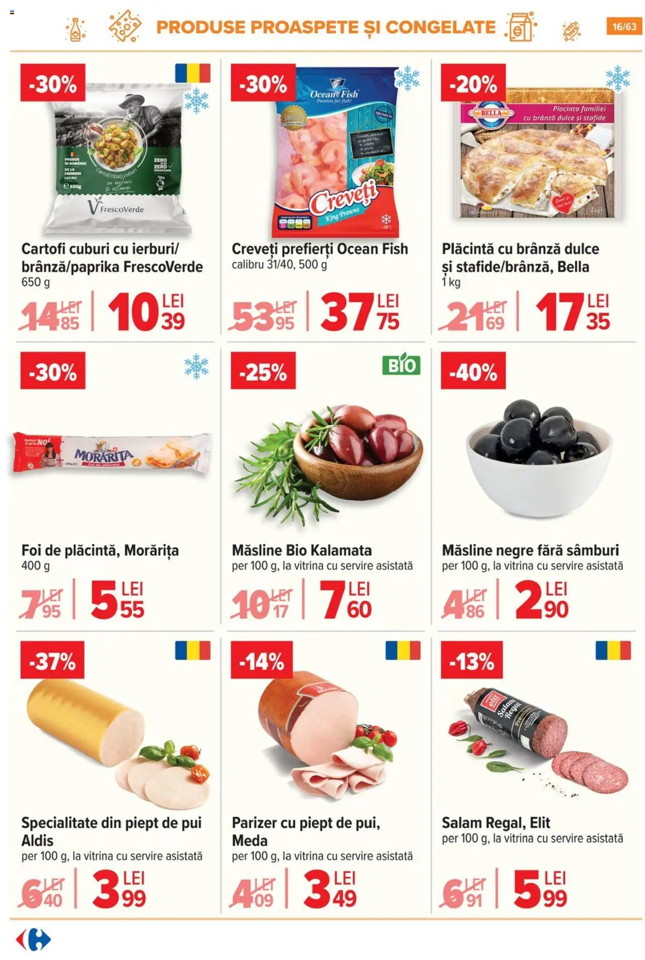 Noul catalog Carrefour – valabil de la 17.09.2025 | Pagină: 16 | Produse: Şerit ödül, Plăcintă, Salam, Parizer