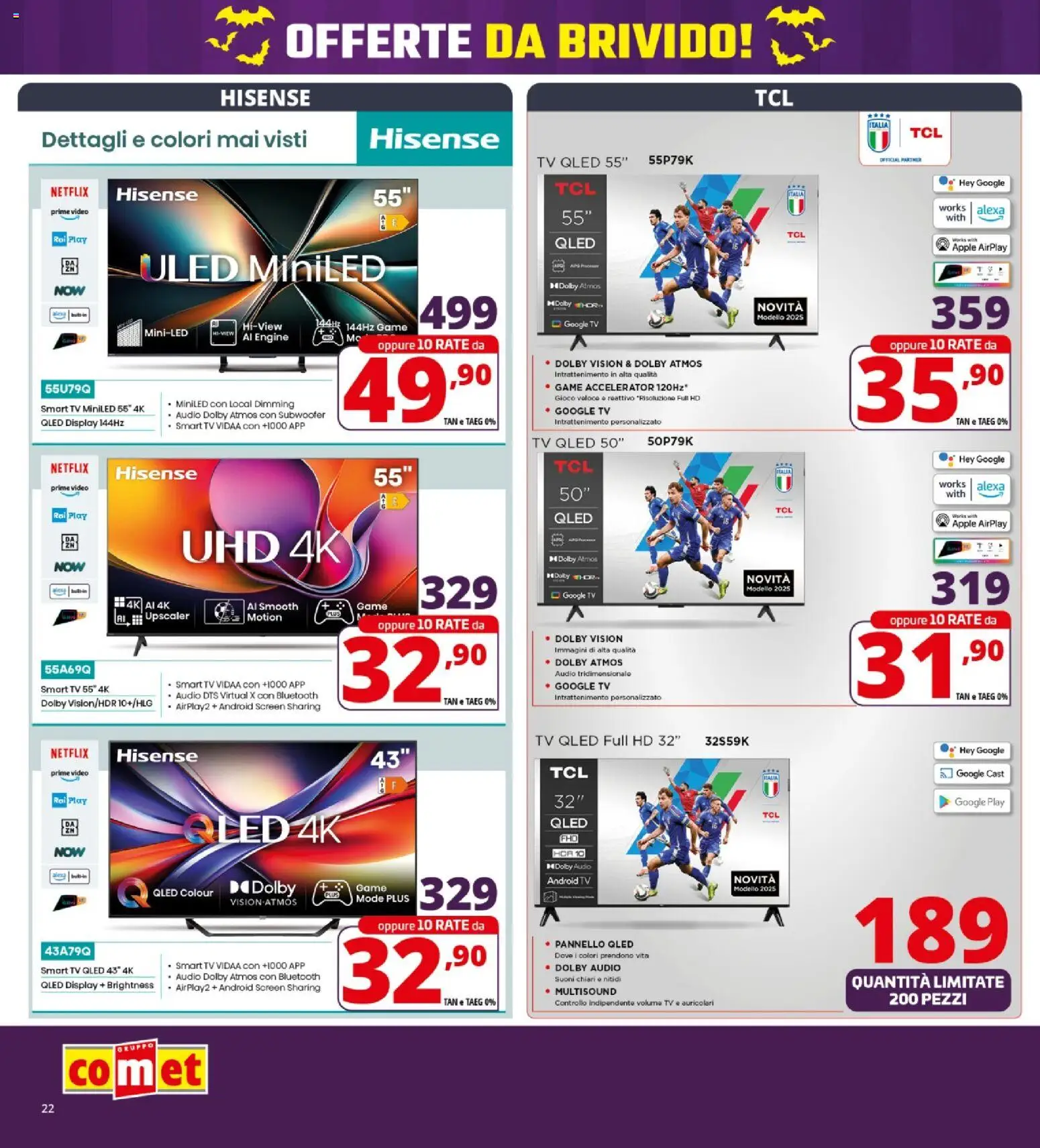 Volantino Comet del 23.10.2025 | Pagina: 22 | Prodotti: Auricolari, smart TV, Audio, Gioco