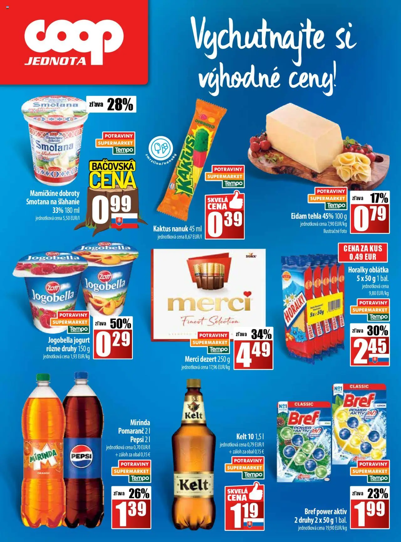 COOP Jednota leták │ platný od 07.08.2025 | Strana: 28 | Produkty: Jogurt, Eidam, Nanuk, Smotana na šľahanie