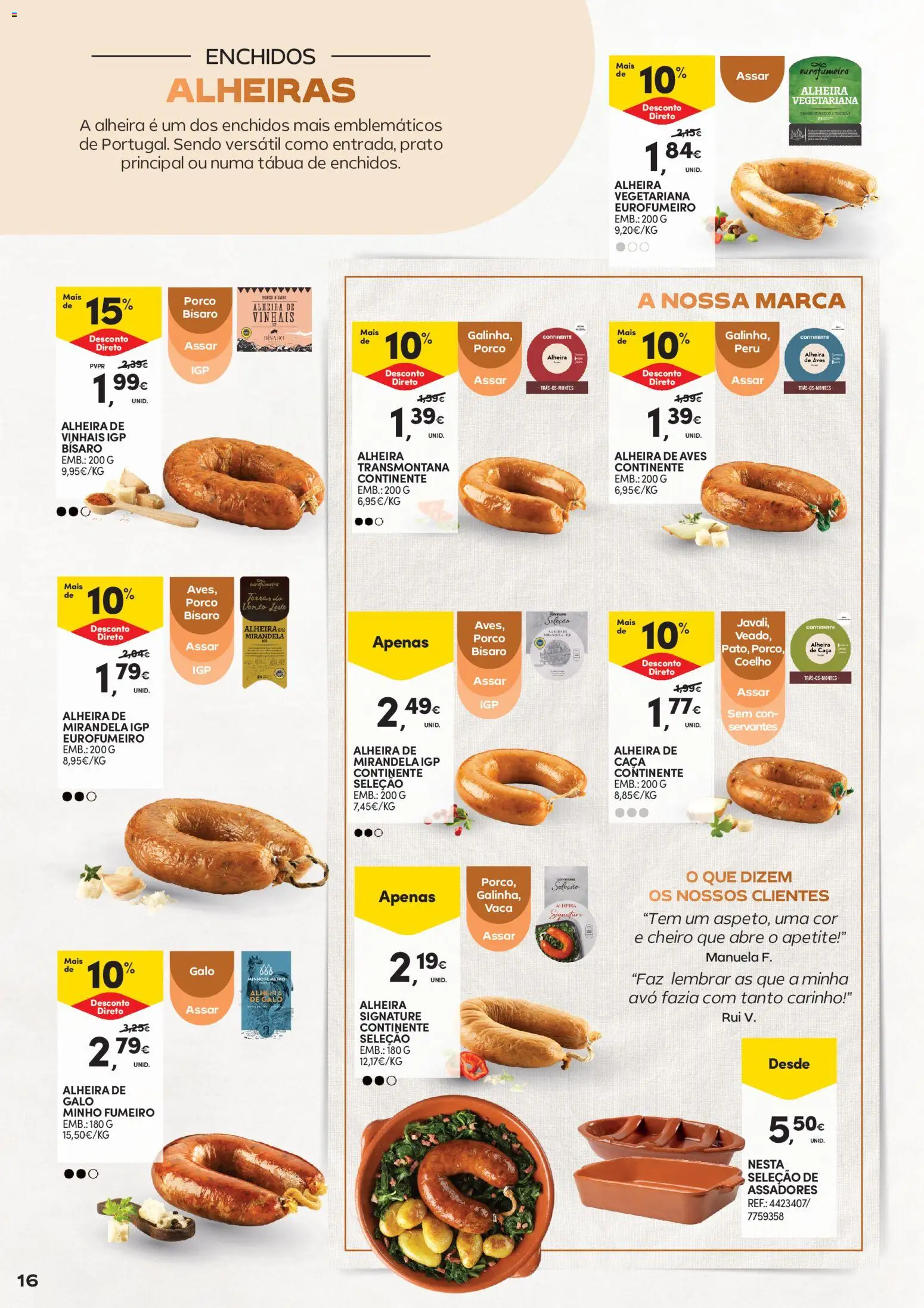 Continente - Açores Queijos, Enchidos e Vinhos │ válido de 03.02.2026 | Página: 16 | Produtos: Tábua, Peru, Coelho, Alheira