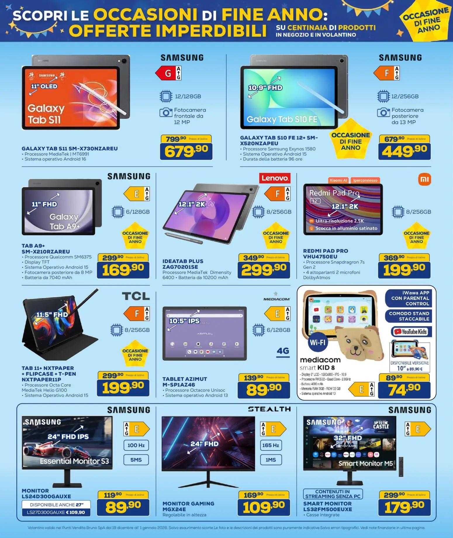 Volantino Euronics del 19.12.2025 | Pagina: 8 | Prodotti: Xiaomi, Monitor, Tè, Fotocamera