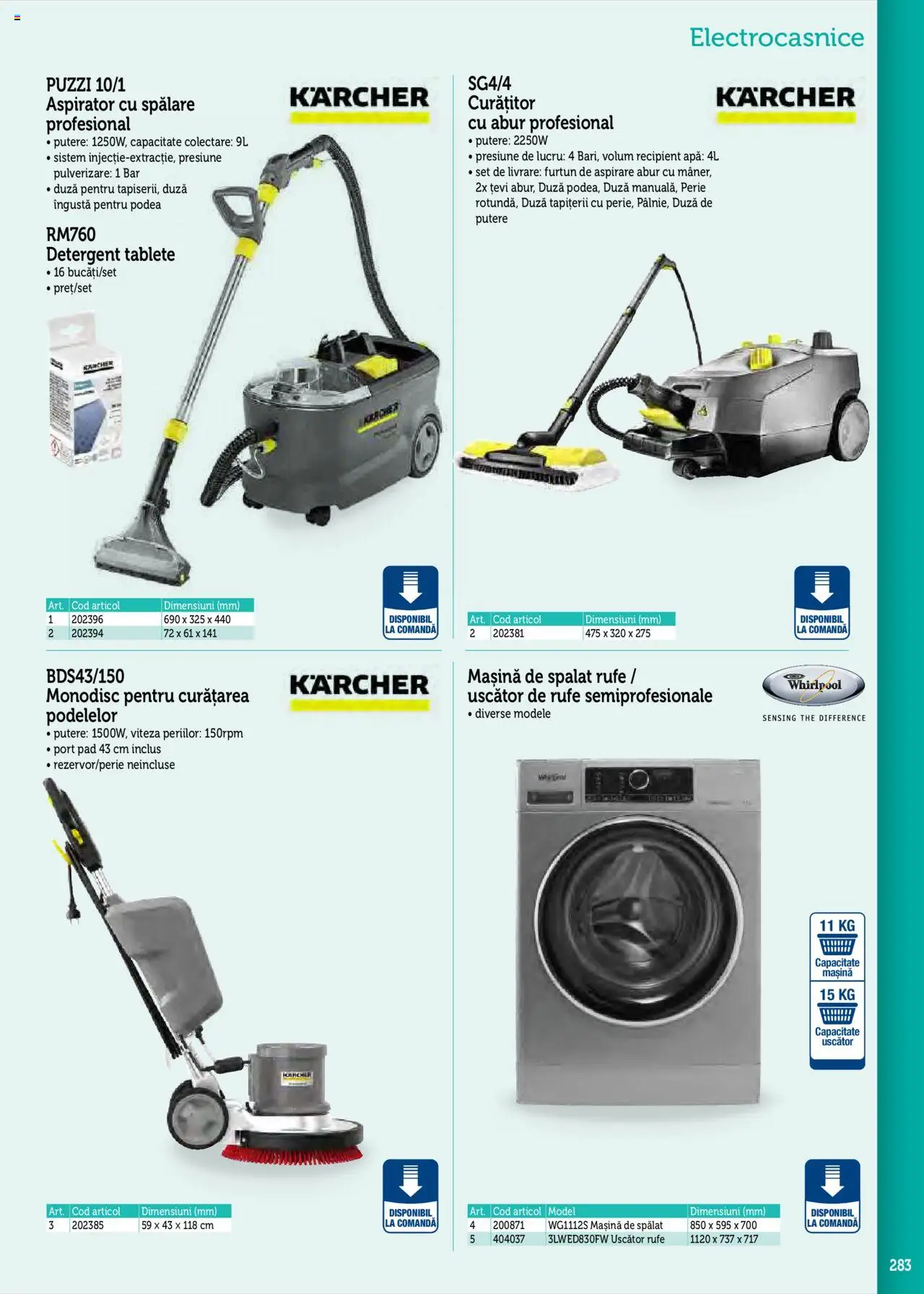 Noul catalog Metro – valabil de la 17.09.2025 | Pagină: 283 | Produse: Mașină De Spălat, Uscător, Uscător rufe, Detergent