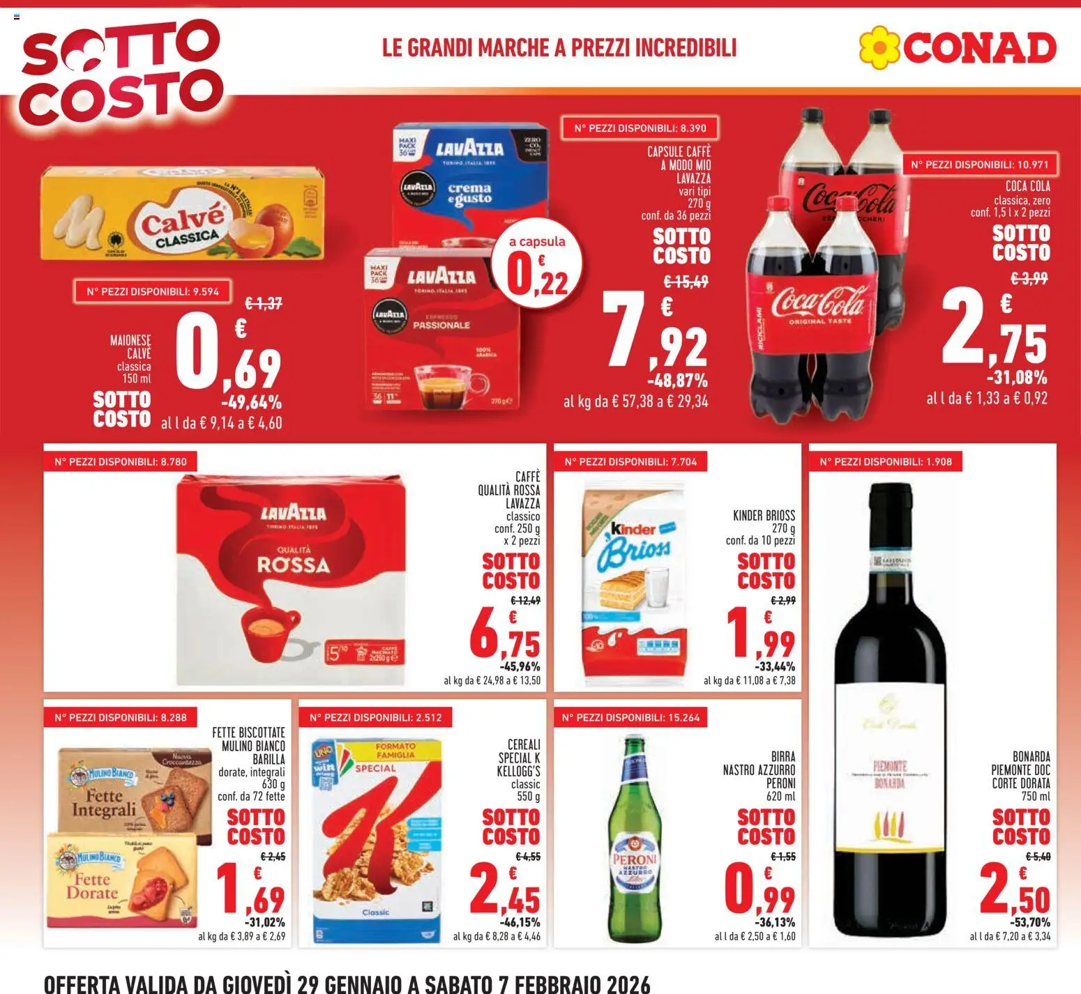 Volantino Conad del 29.01.2026 | Pagina: 4 | Prodotti: Crema, Cereali, Maionese, Fette biscottate