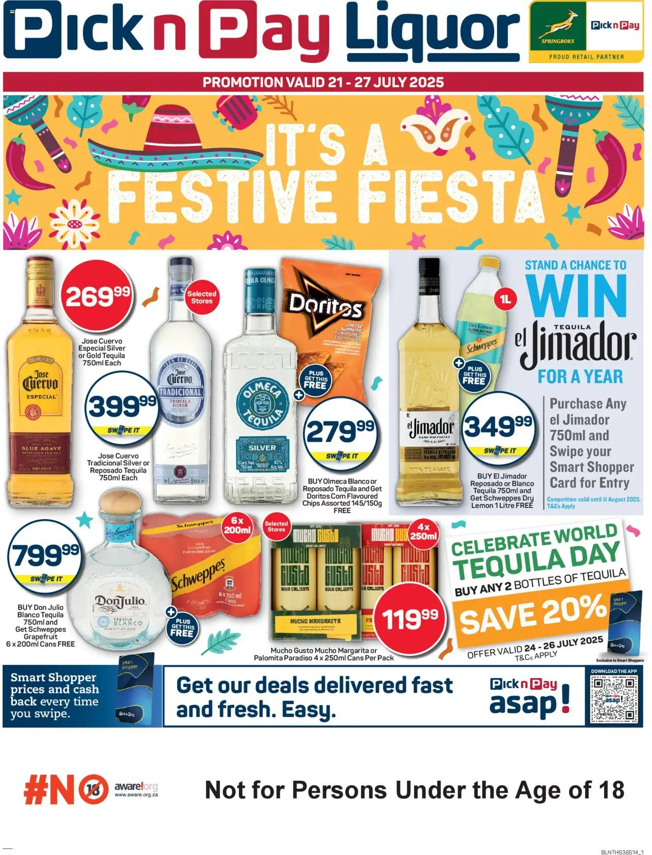 Pick n Pay - Tequila Specials │ valid from 21.07.2025 | Page: 1 | Products: Corn, Cheese, Chips, Grapefruit