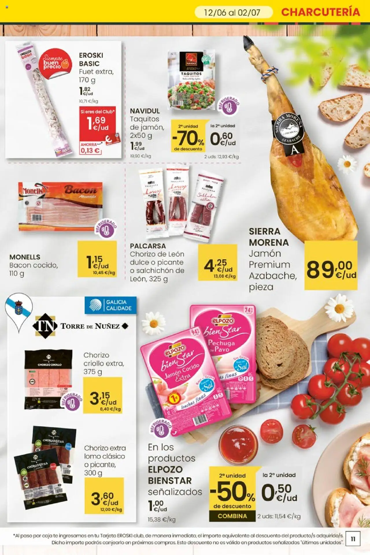 Eroski - Ofertones para conquistarte │ válido desde el 12.06.2025 | Página: 11 | Productos: Jamón, Jamón cocido, Té, Caja