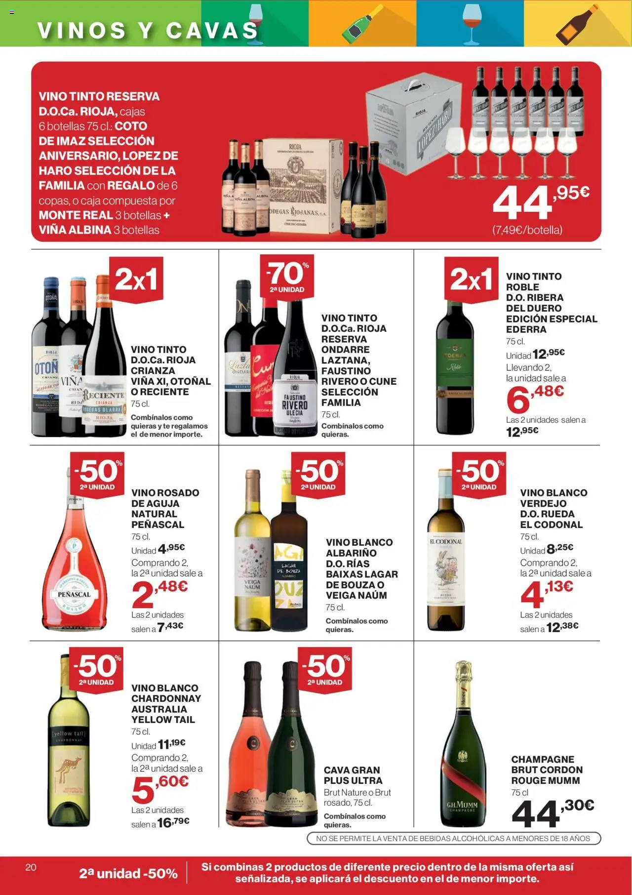 Supercor Canarias │ válido desde el 11.09.2025 | Página: 20 | Productos: Vino rosado, Vino, Té, Caja