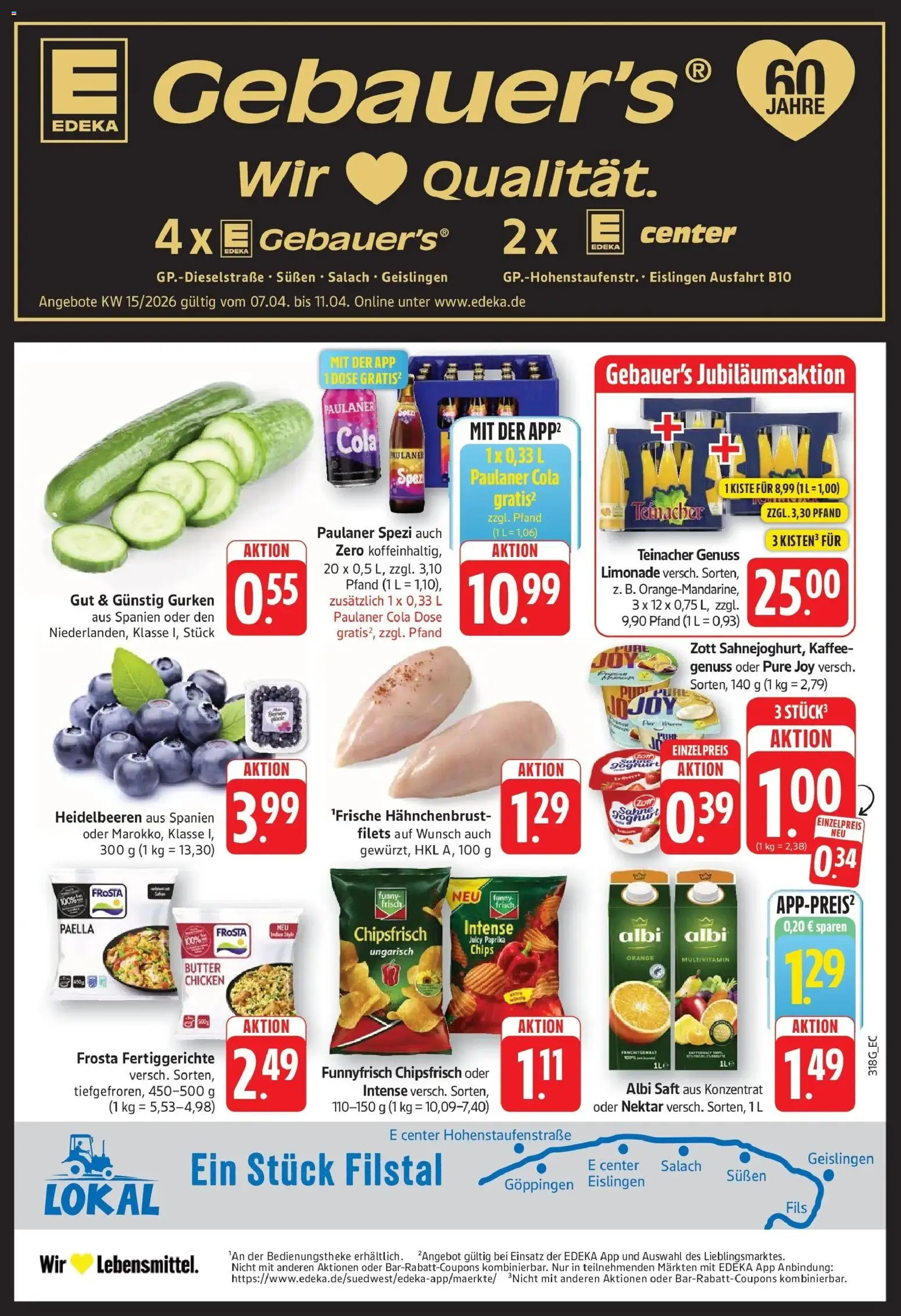 E center Prospekt Göppingen	 – gültig ab 05.04.2026 | Seite: 1 | Produkte: Kaffee, Frosta, Heidelbeeren, Fertiggerichte