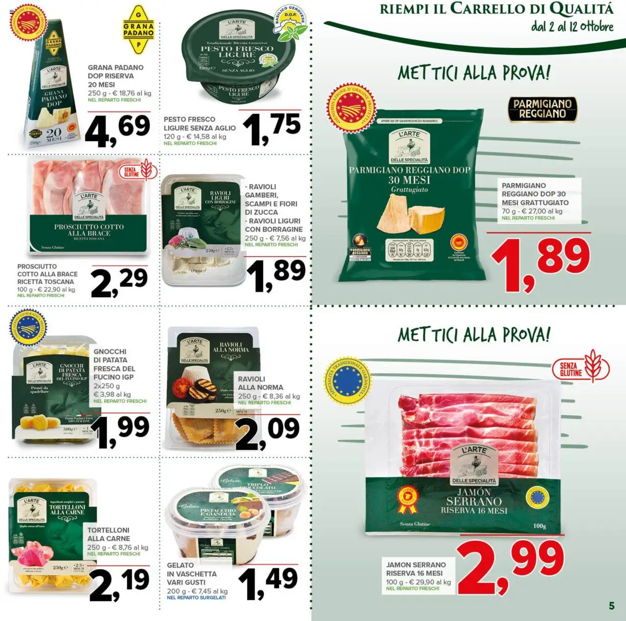Volantino Todis del 02.10.2025 | Pagina: 5 | Prodotti: Aglio, Zucca, Carrello, Tortelloni