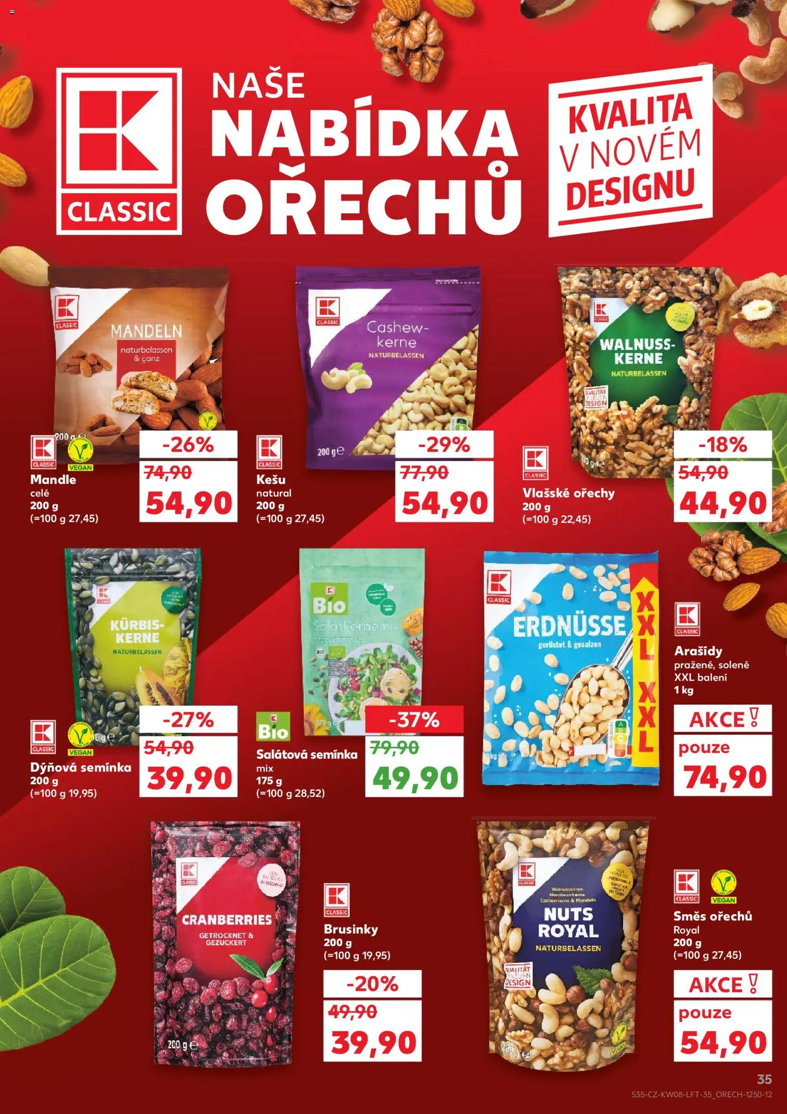 Kaufland leták - Ostrava od 18.02.2026 | Strana: 35 | Produkty: Vegan, Směs ořechů, Mandle, Semínka