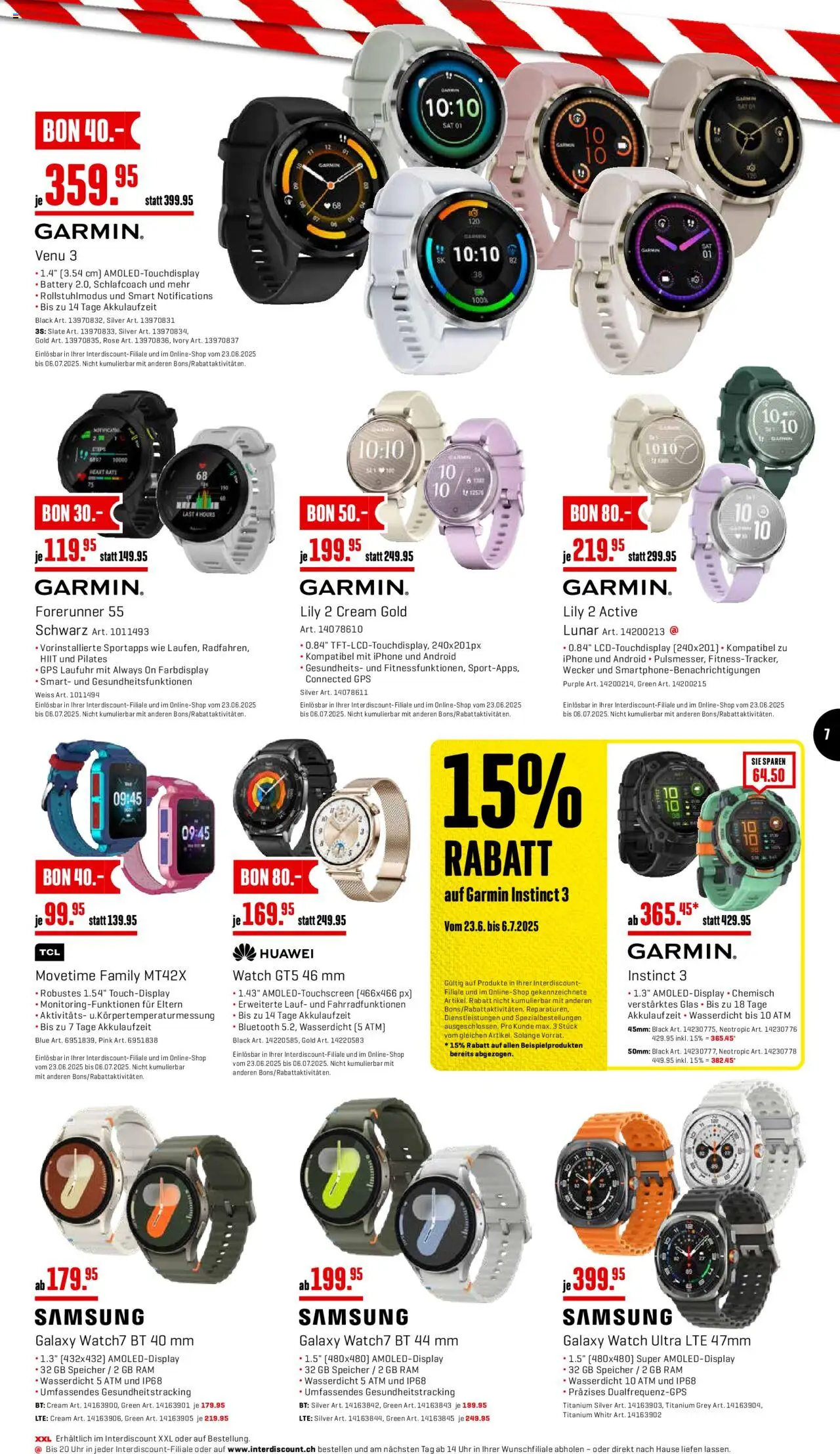 Interdiscount Aktionen ab 23.06.2025 | Seite: 7 | Produkte: Uhr, Wecker, Iphone, Huawei