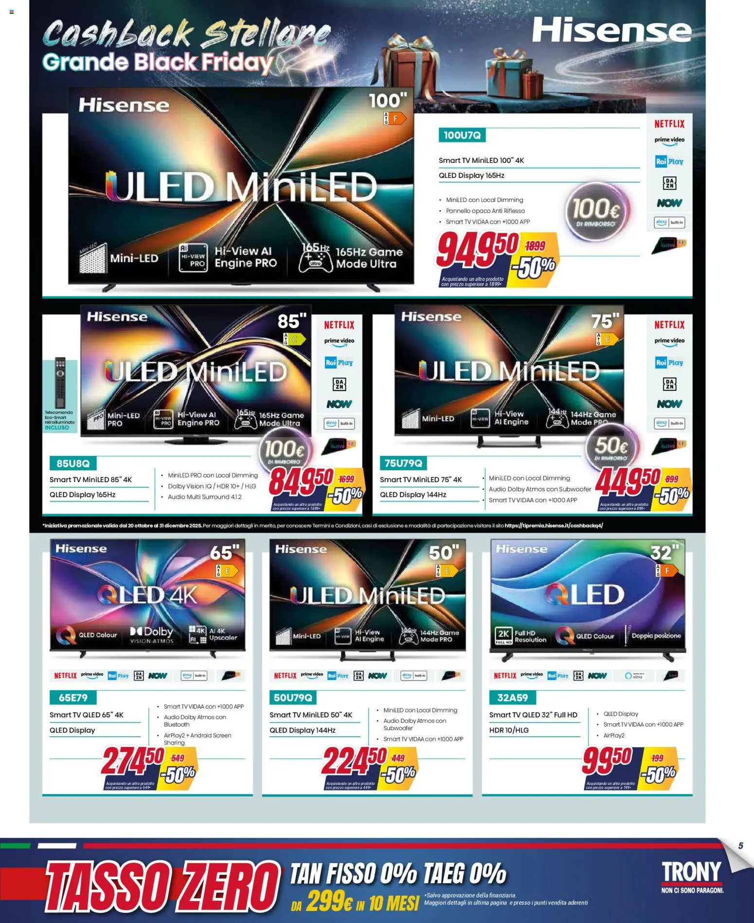 Volantino Trony del 04.12.2025 | Pagina: 5 | Prodotti: Telecomando, smart TV, TV, Video