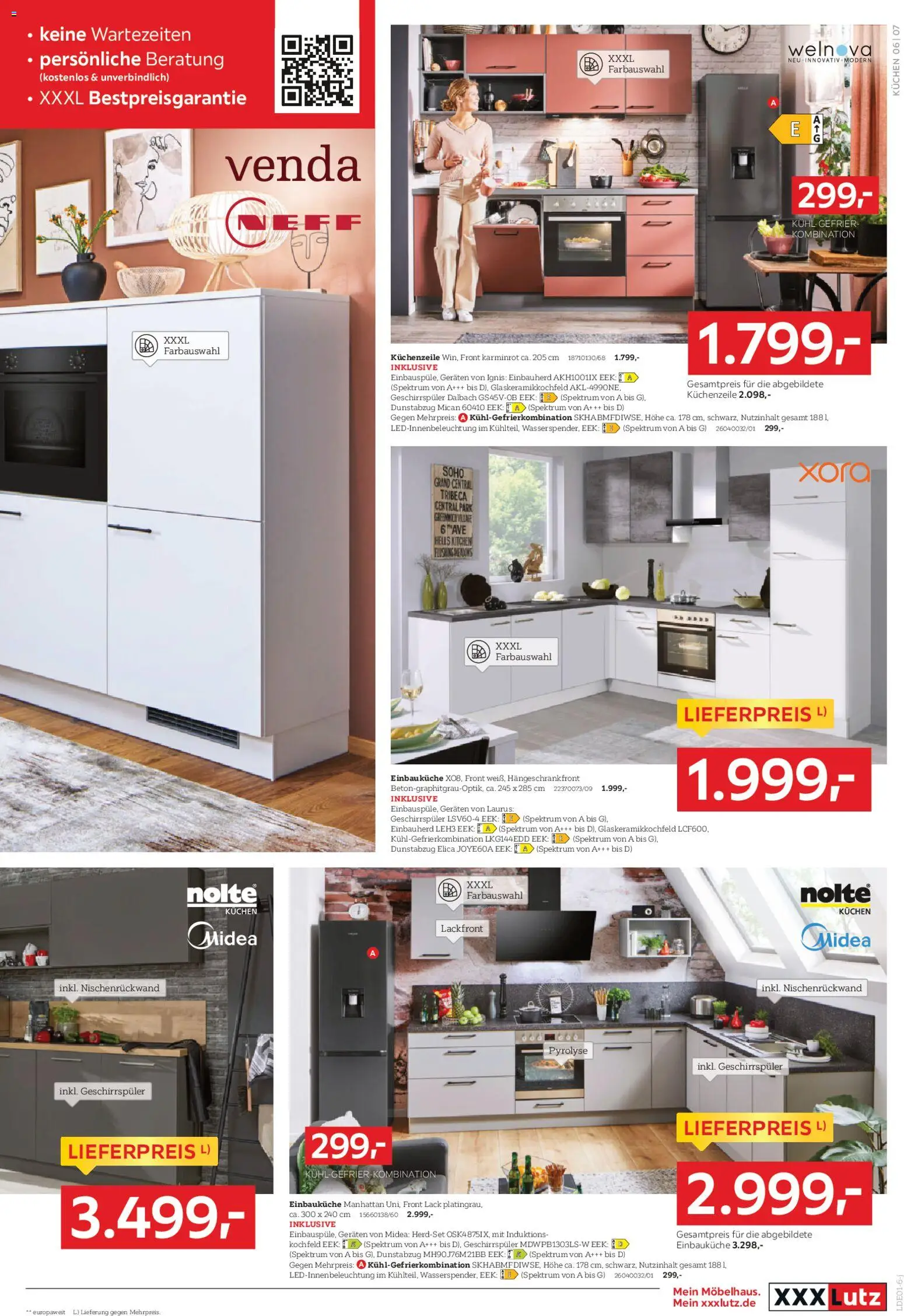 XXXL Lutz Neueröffnungsangebote Rangsdorf – gültig ab 01.03.2026 | Seite: 7 | Produkte: Einbauküche, Küchenzeile, Kochfeld, Kuchen