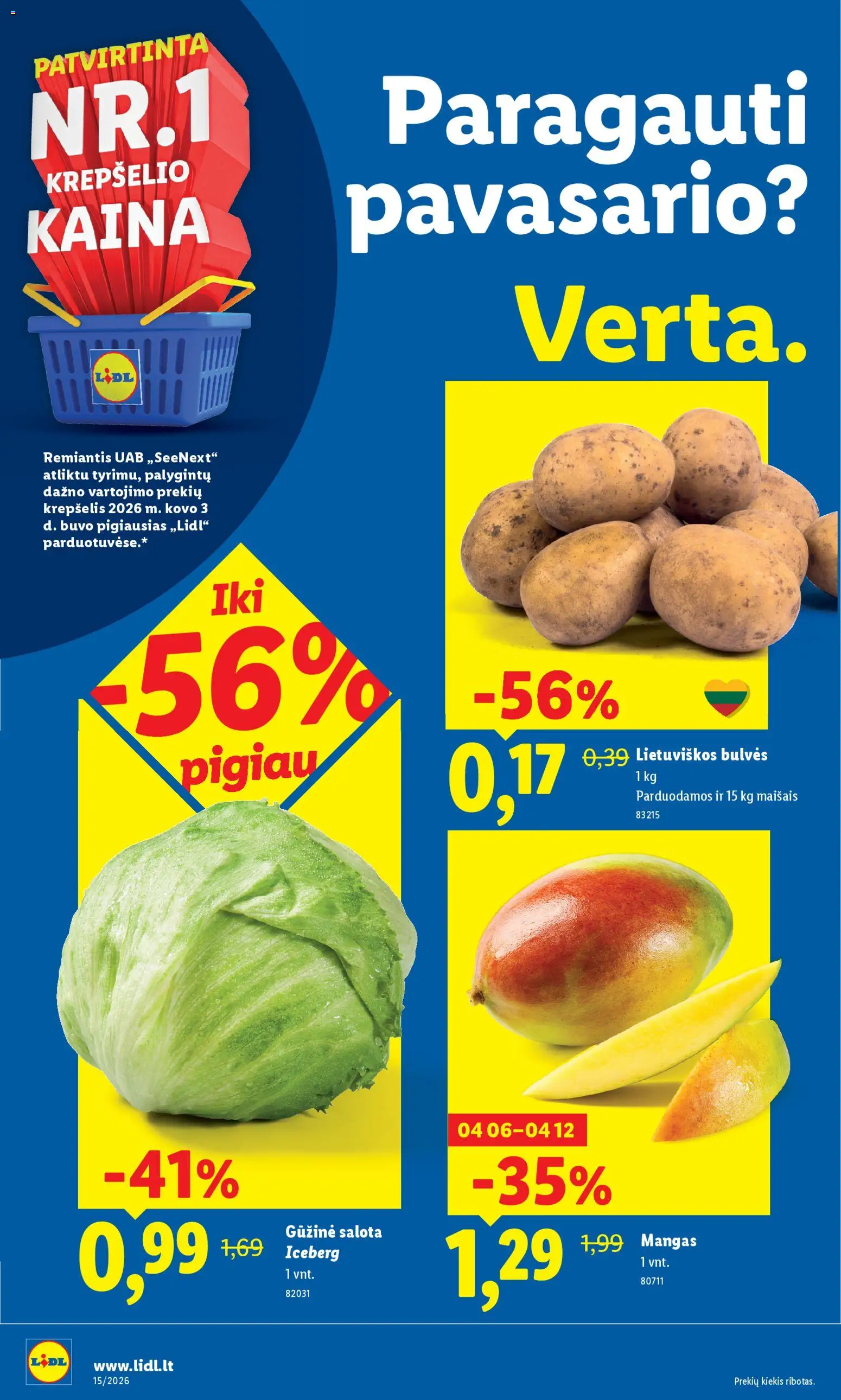 LIDL akcijos nuo 06.04.2026 | Puslapis: 36 | Prekių: Salota, Bulvės, Krepšelis