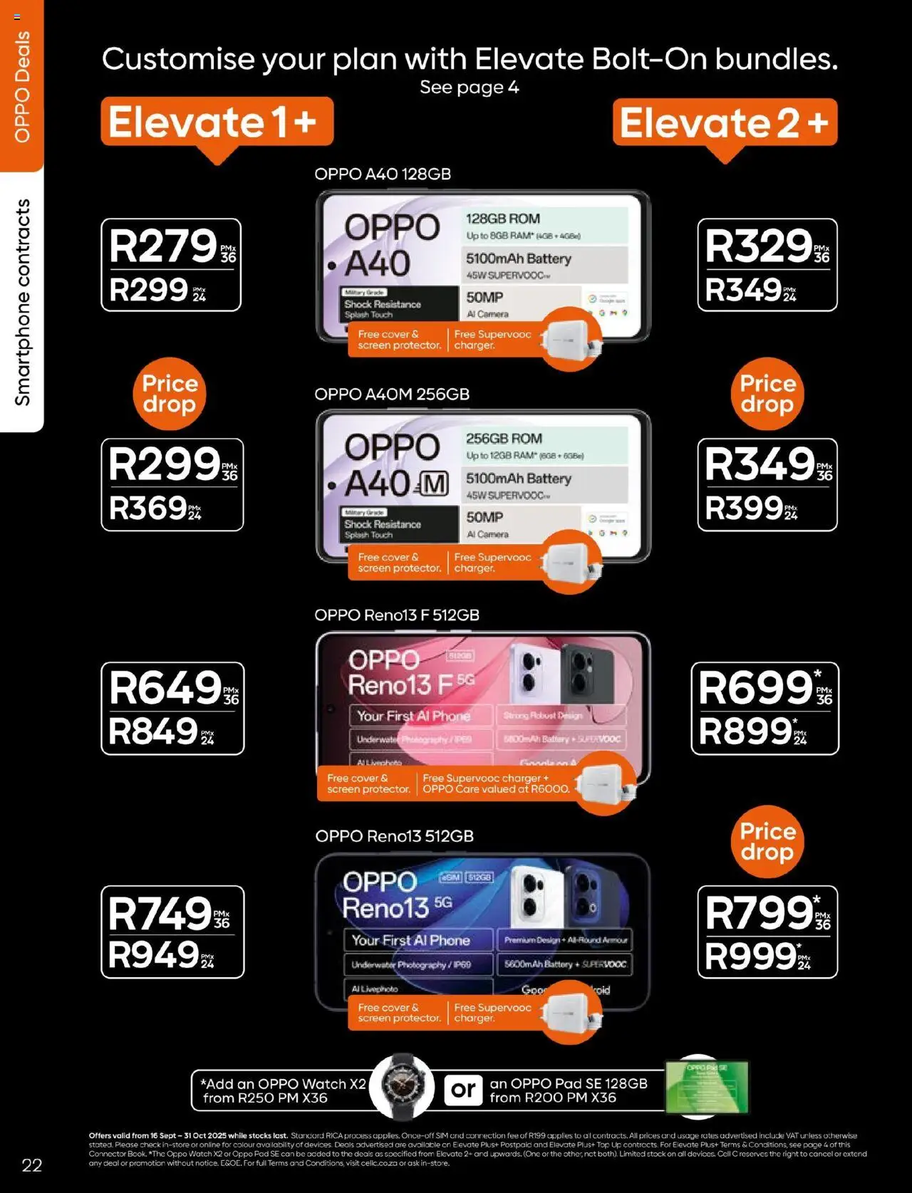 New Cell C catalogue – valid from 16.09.2025 | Page: 22 | Products: Smartphone, Connector, Battery, Stock