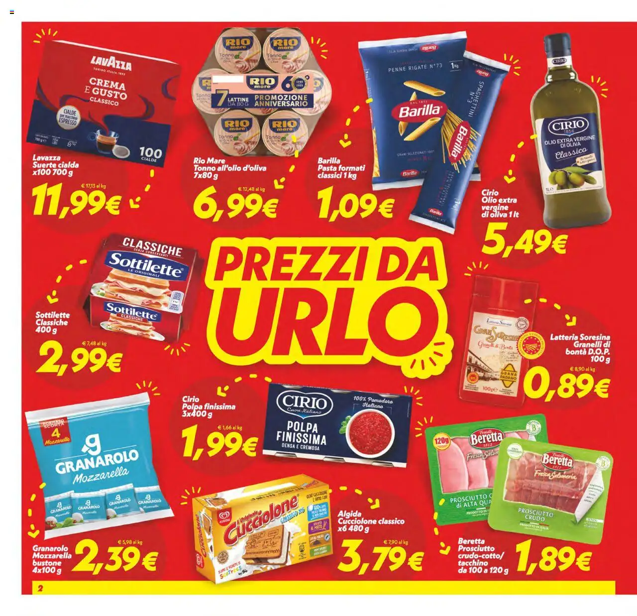 Volantino SuperConveniente del 13.06.2025 | Pagina: 2 | Prodotti: Mozzarella, Olio, Prosciutto, Penne
