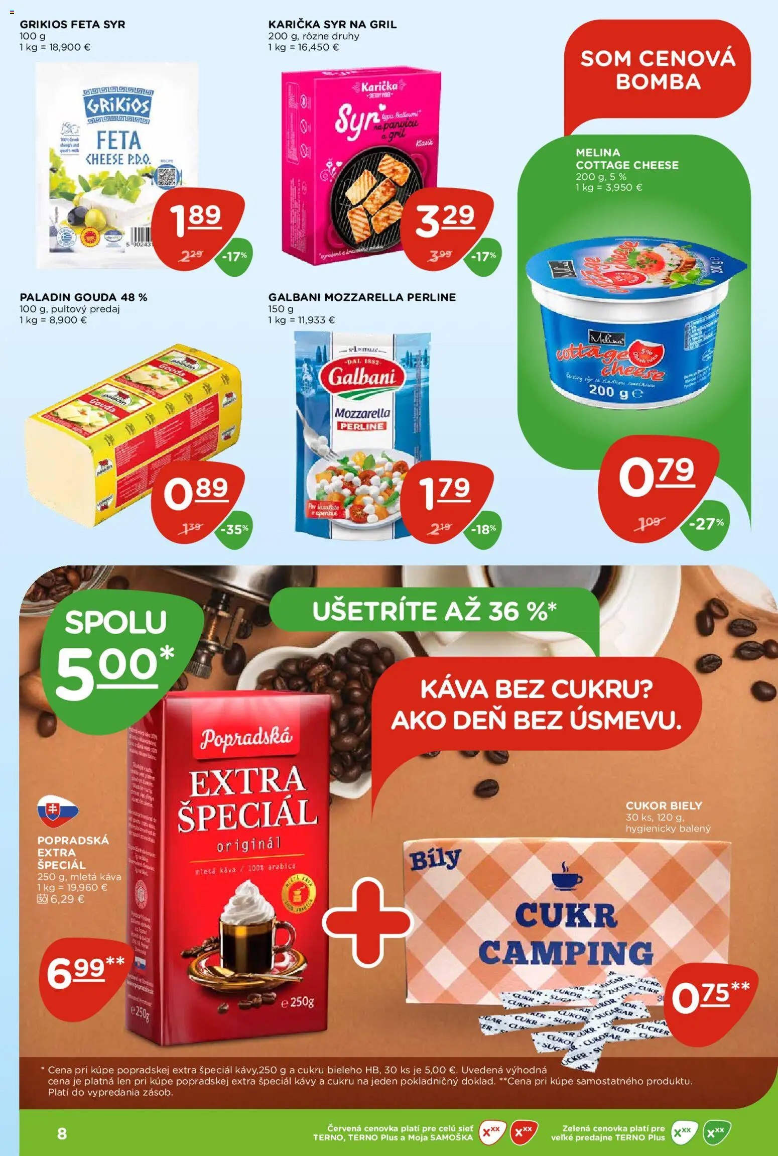 Nové Terno akcie – leták je platný od 12.03.2026 | Strana: 8 | Produkty: Gril, Káva, Cukor