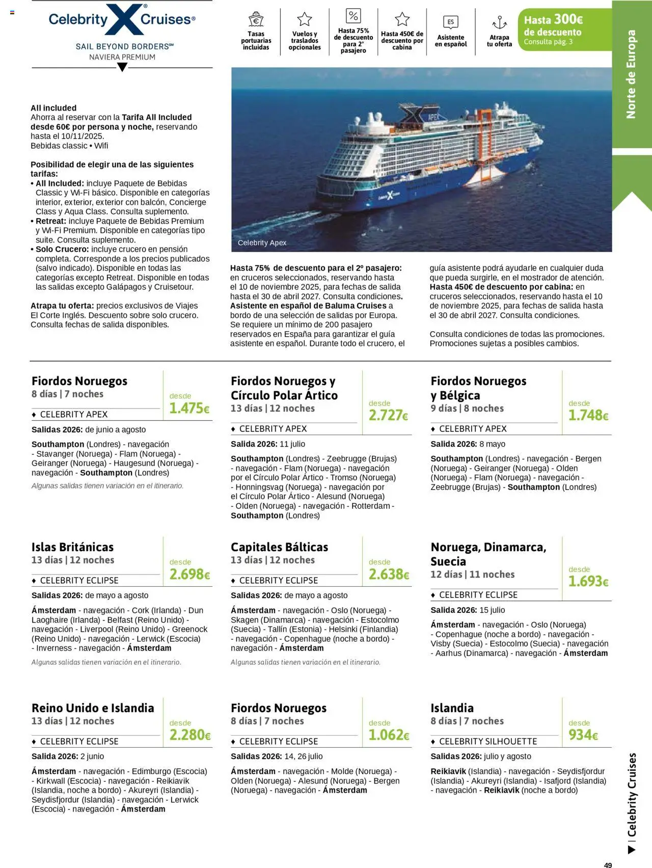 Viajes El Corte Inglés - Crucero Fantástico │ válido desde el 16.09.2025 | Página: 49 | Productos: Navegación