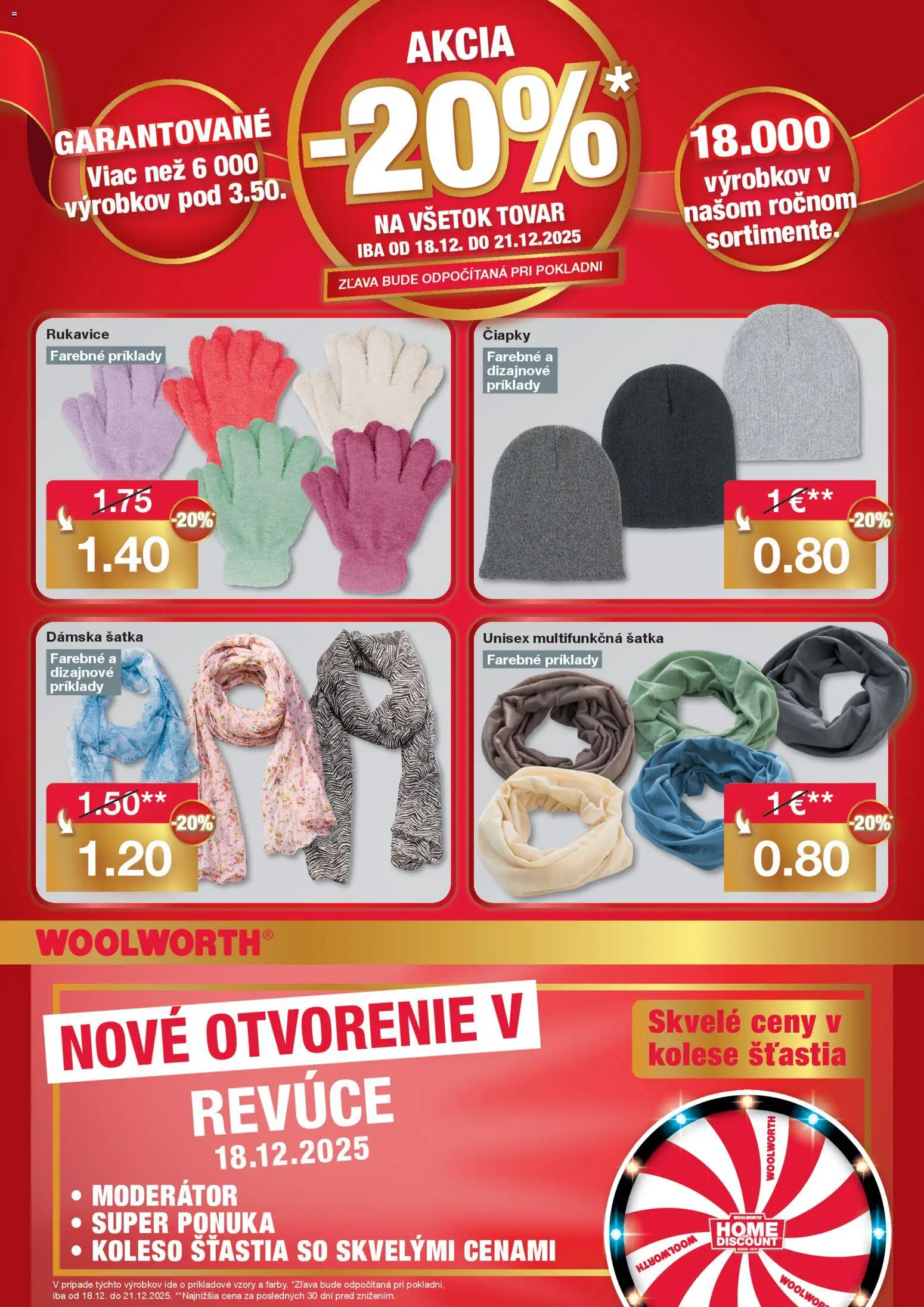 Nové Woolworth akcie – leták je platný od 15.12.2025 | Strana: 8 | Produkty: Šatka, Rukavice